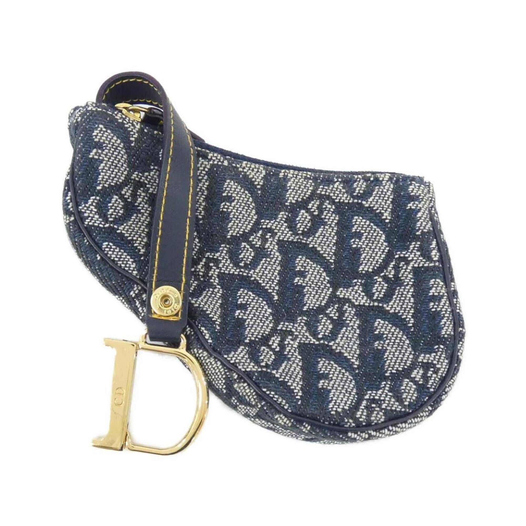 Christian Dior Blue Canvas Coin Purse/Coin Case (Pre-Owned)