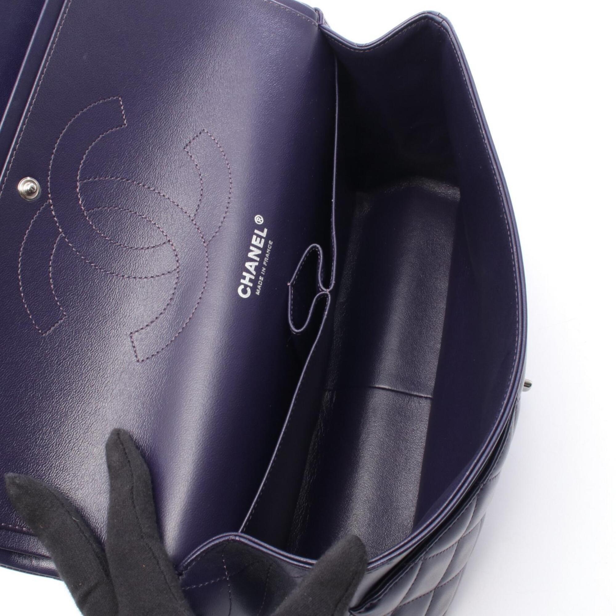 Chanel Purple Leather Handbag Shoulder Bag (Pre-Owned)