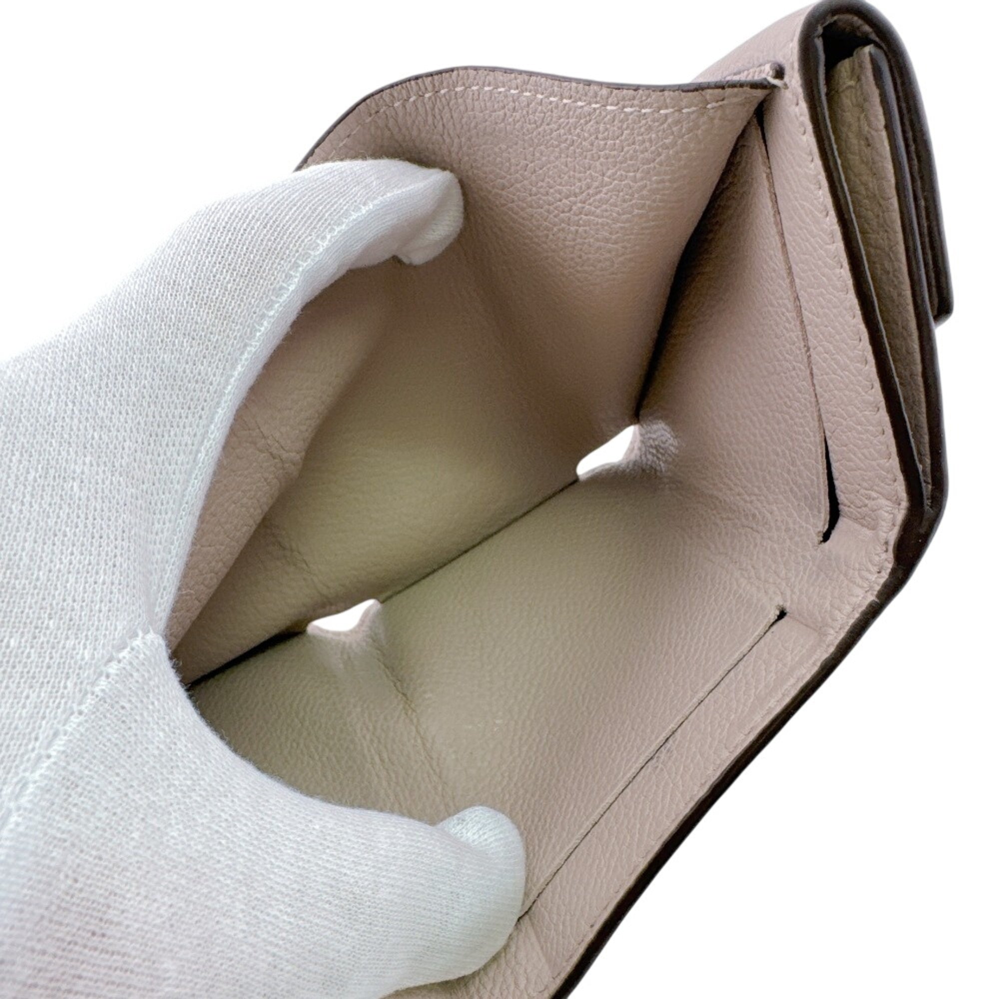 Louis Vuitton Beige Leather Wallet (Tri-Fold) (Pre-Owned)