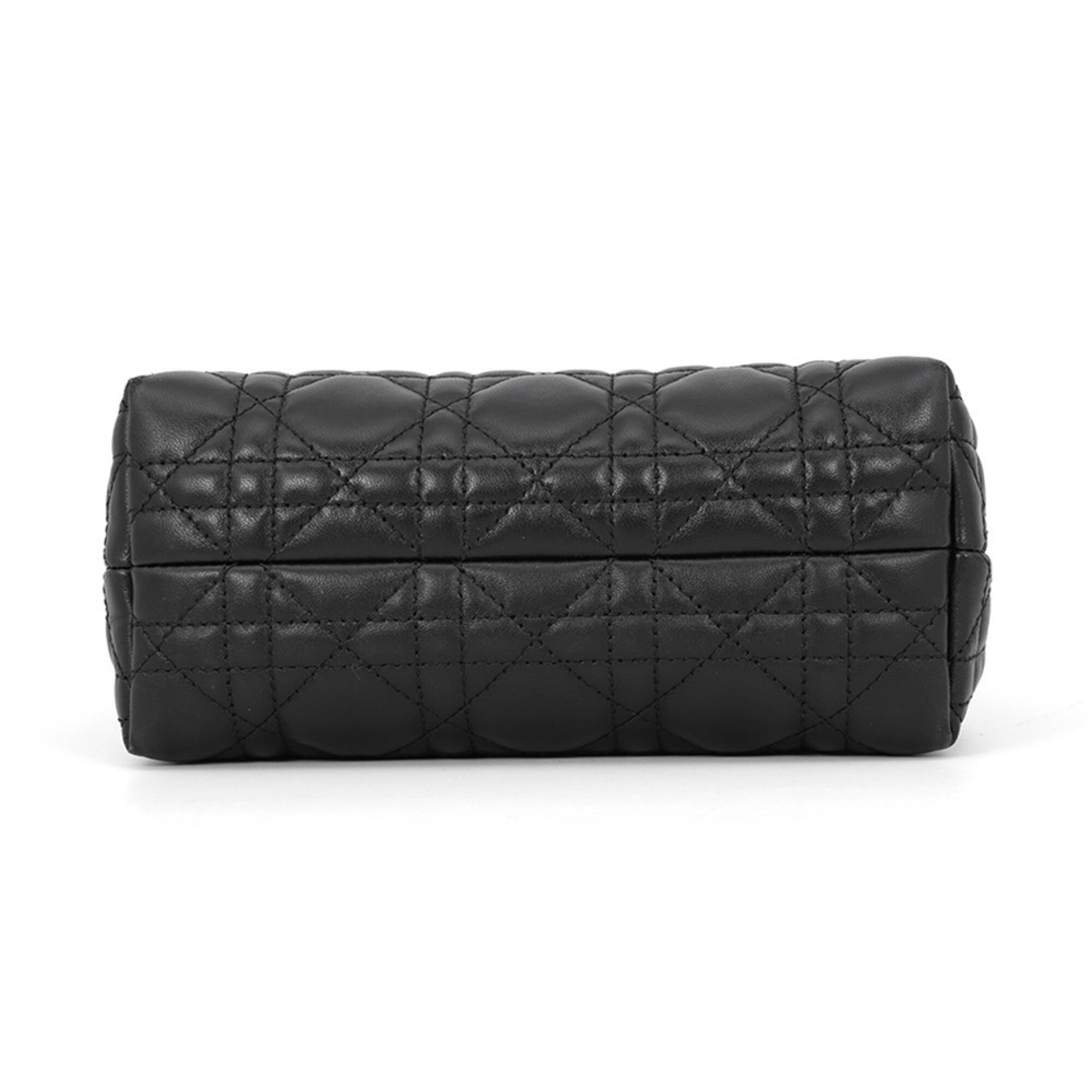 Christian Dior Black Leather Handbag Shoulder Bag (Pre-Owned)