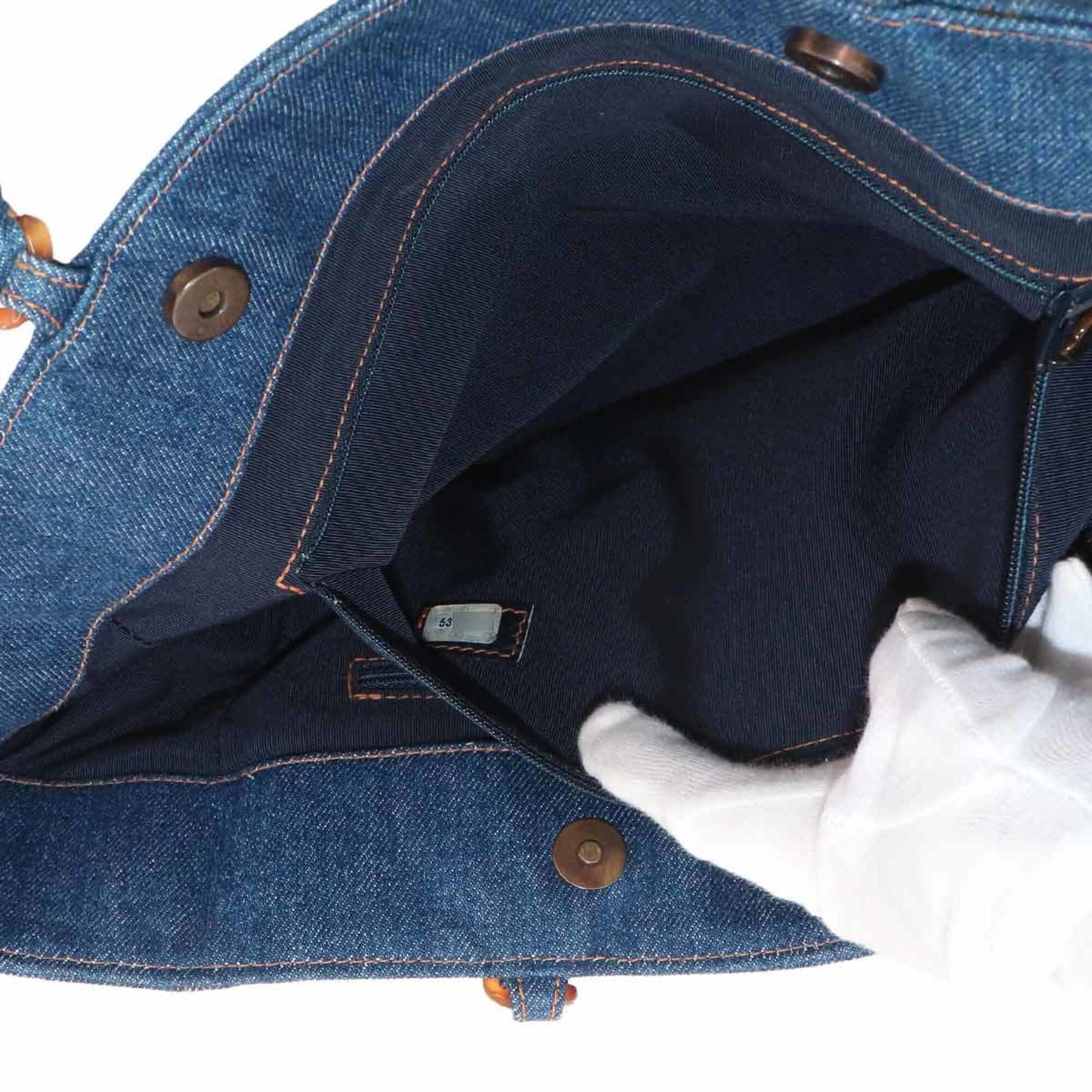 Chanel Blue Denim Handbag Tote Bag (Pre-Owned)