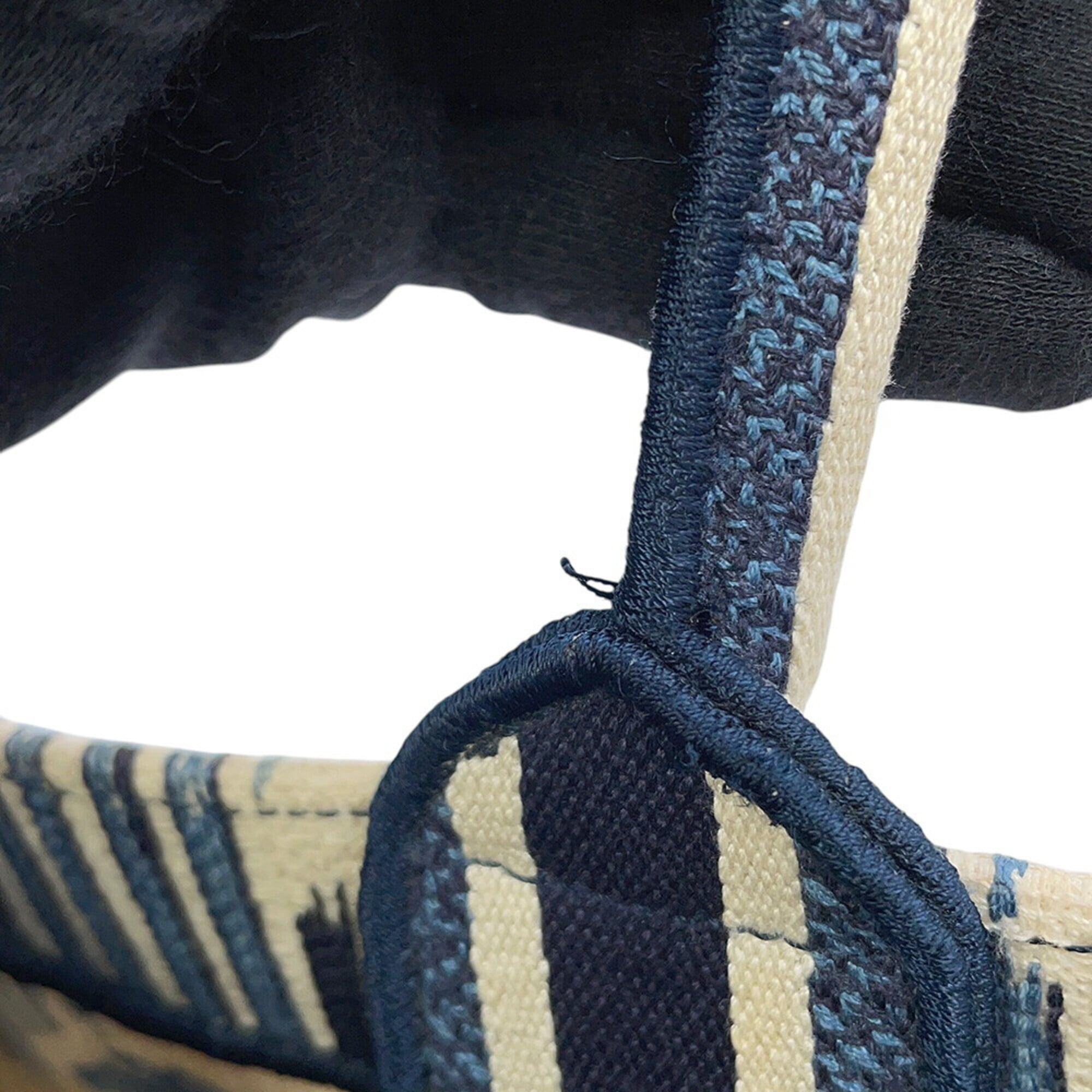 Christian Dior Blue White Canvas Tote Bag (Pre-Owned)