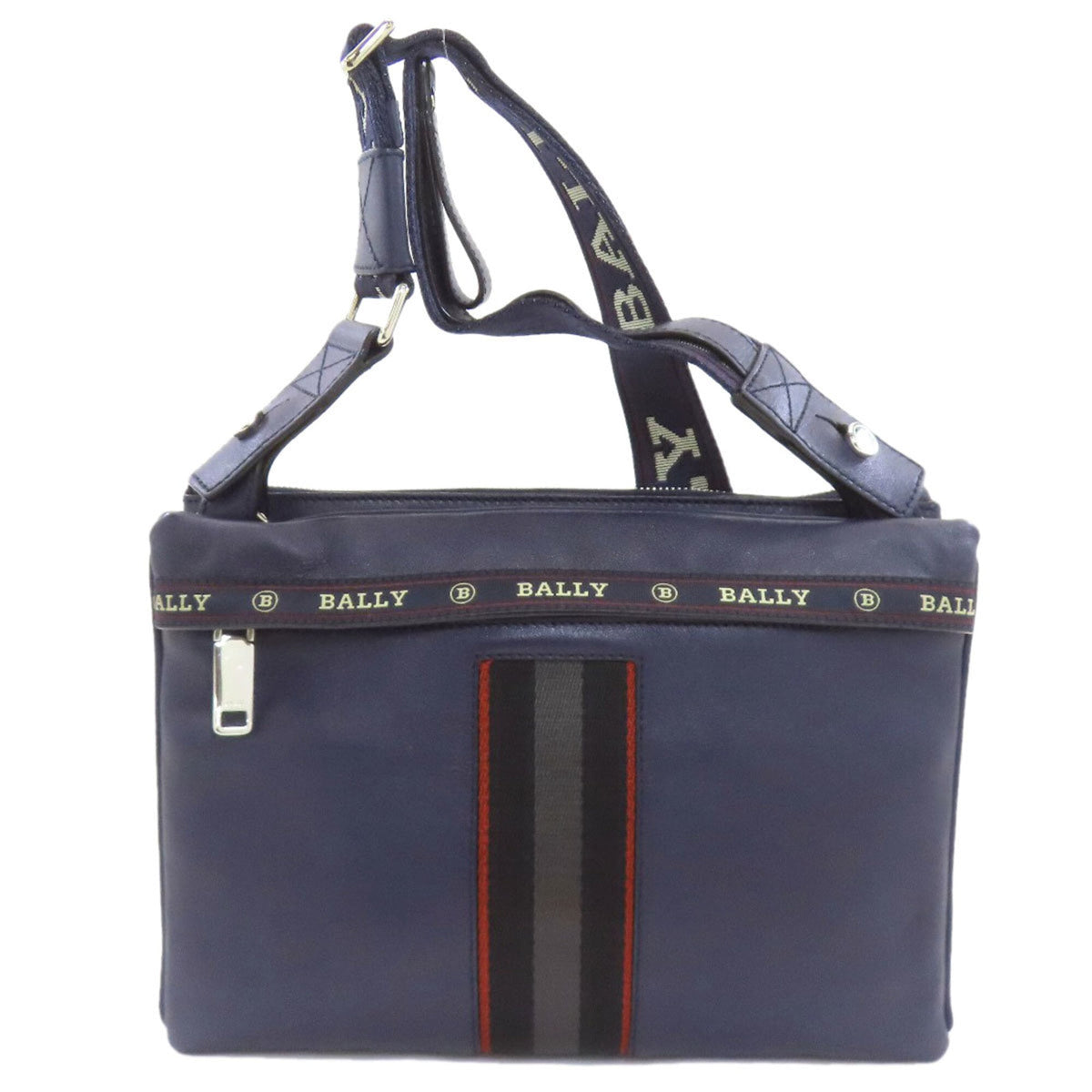 Bally Navy Leather Shoulder Bag (Pre-Owned)