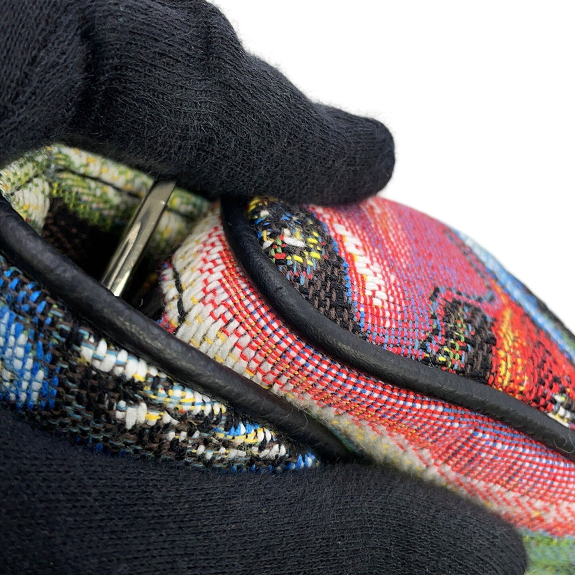Christian Dior Multi-Color Canvas Leather Saddle Bag Sling Bag (Pre-Owned)