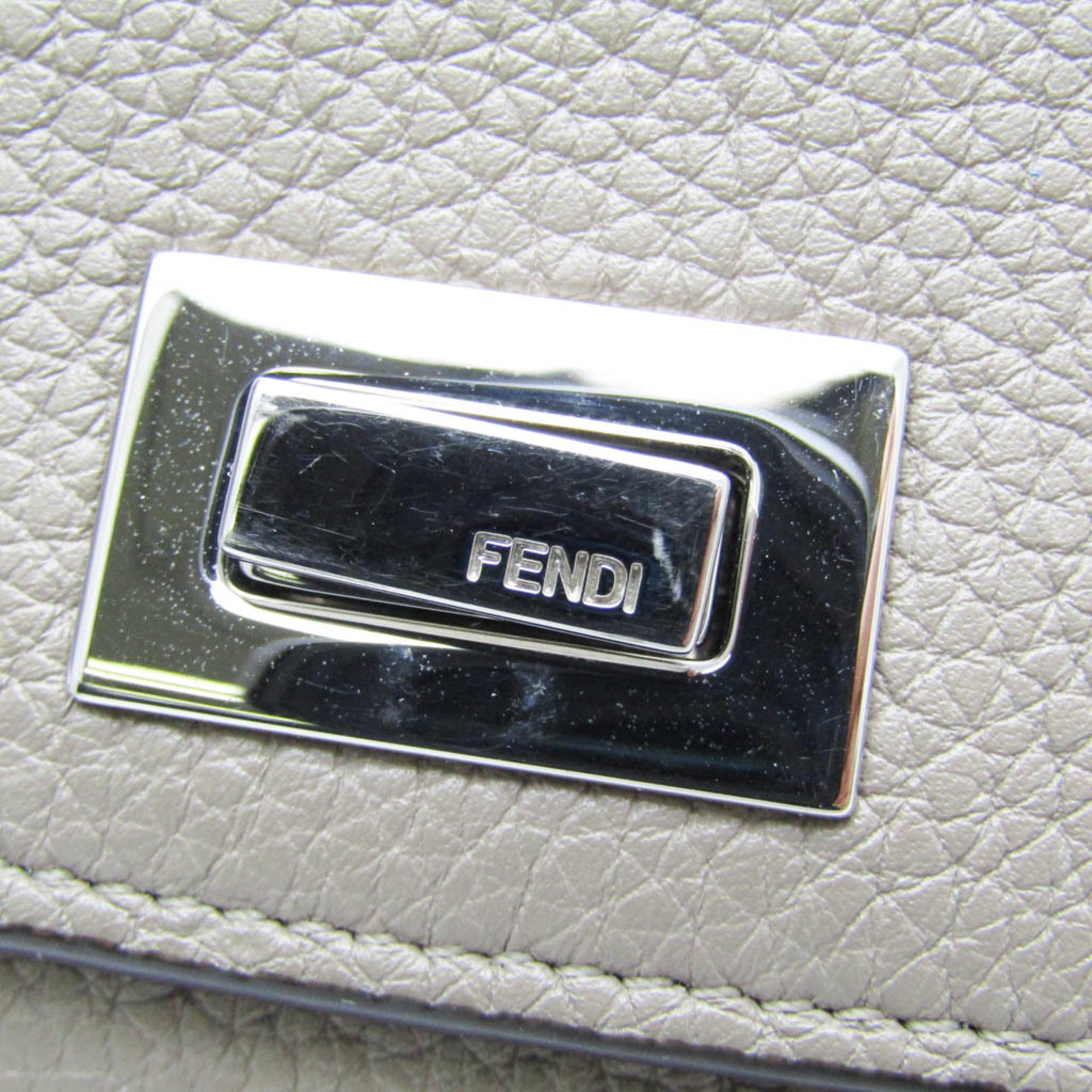 Fendi Beige Leather Long Wallet (Bi-Fold) (Pre-Owned)