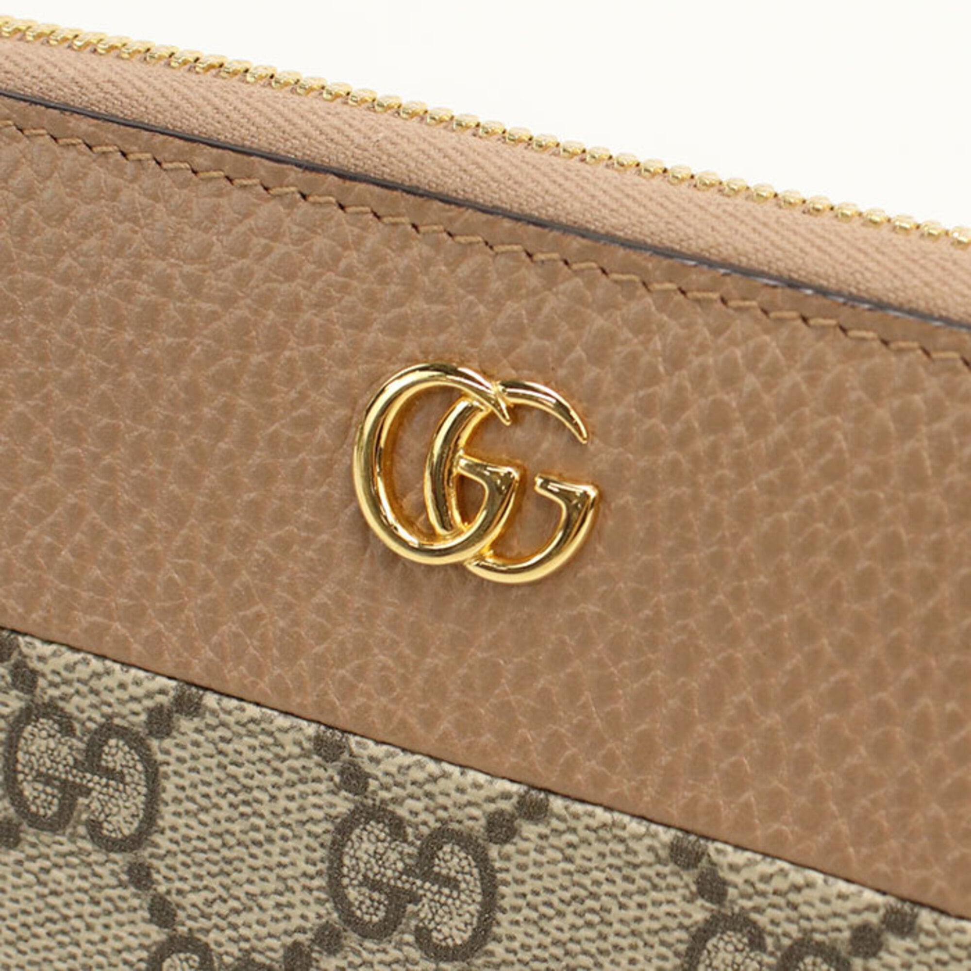 Gucci Beige Pvc Leather Long Wallet (Bi-Fold) (Pre-Owned)