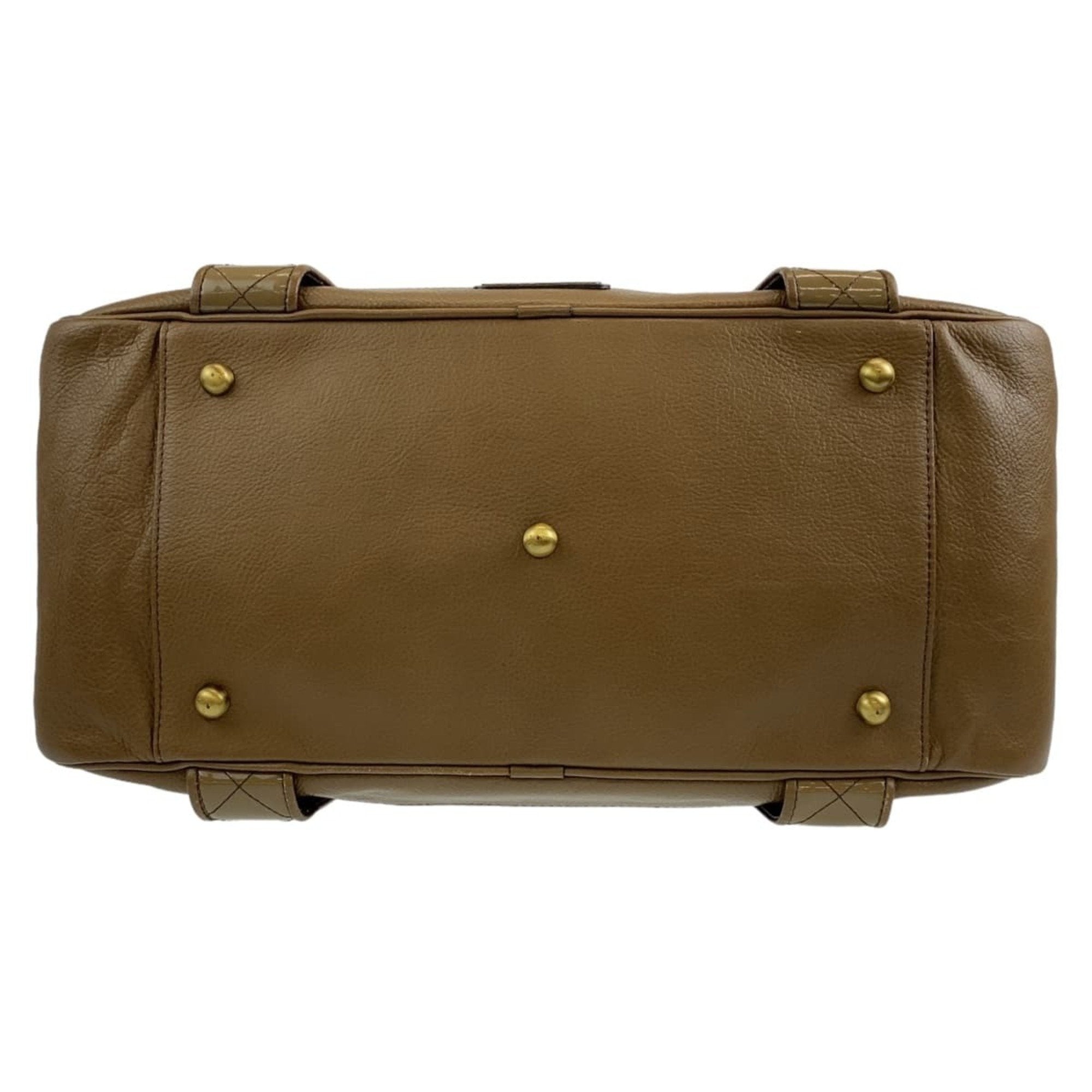 Burberry Khaki Brown Leather Handbag Shoulder Bag (Pre-Owned)