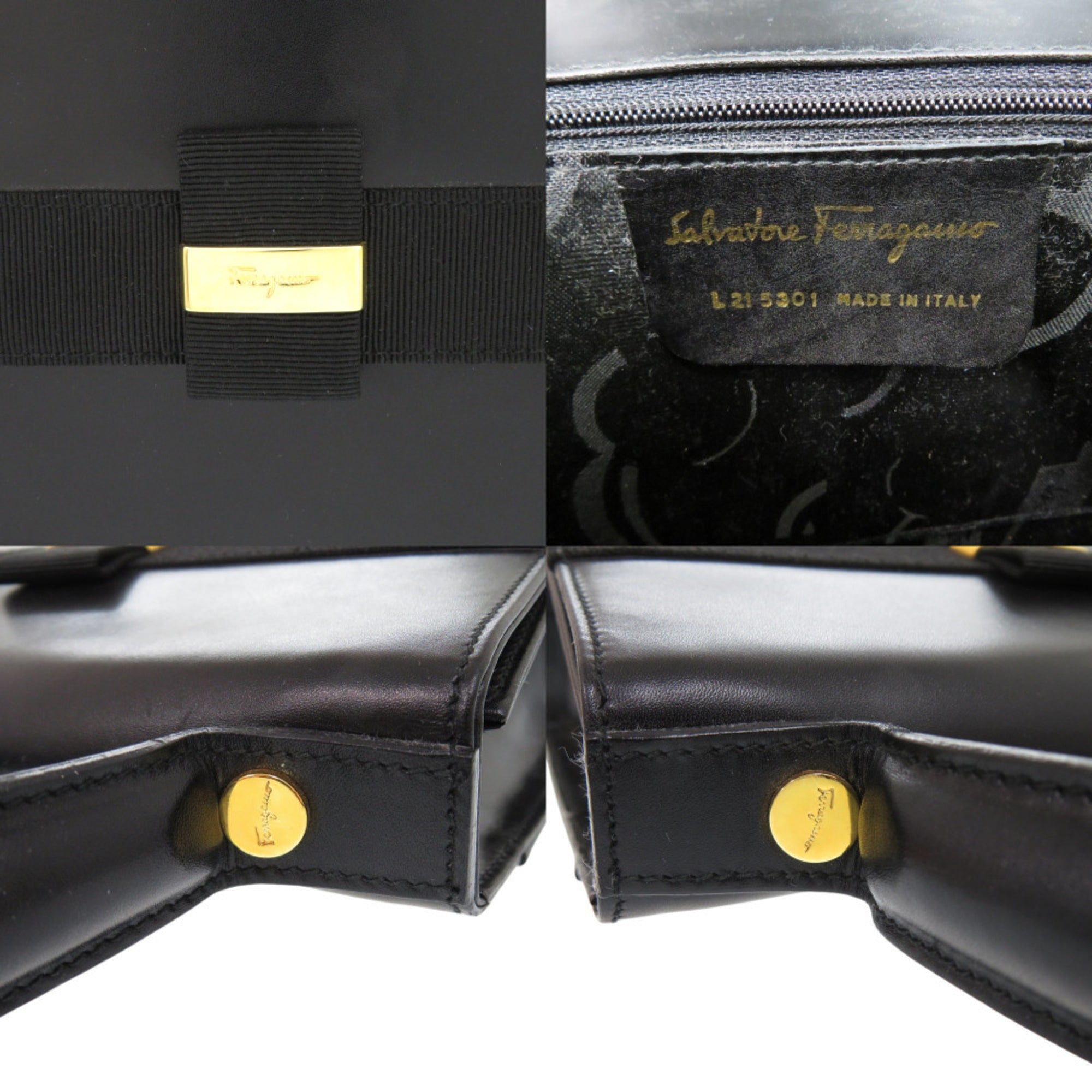 Salvatore Ferragamo Black Leather Handbag (Pre-Owned)