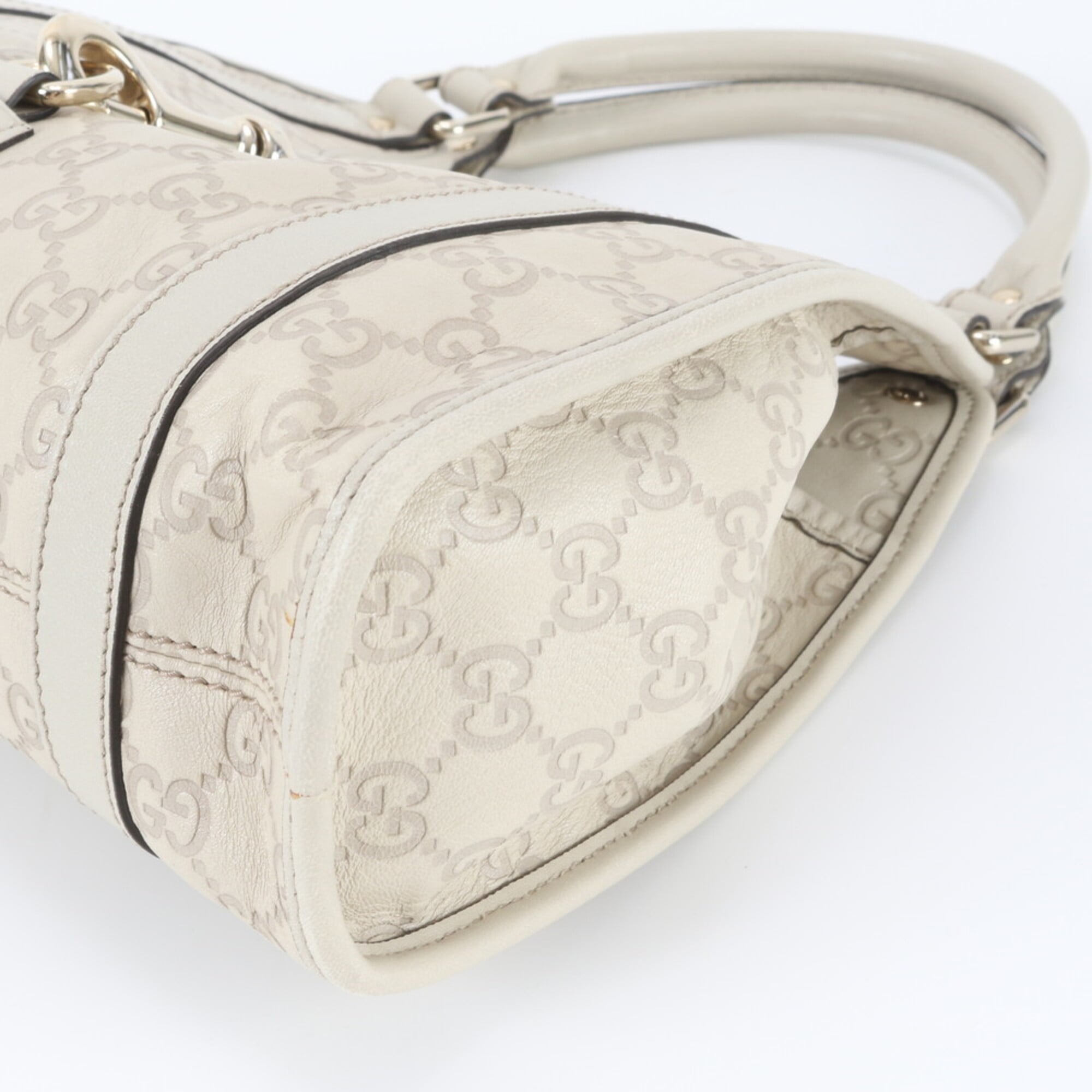 Gucci Guccissima White Leather Handbag (Pre-Owned)