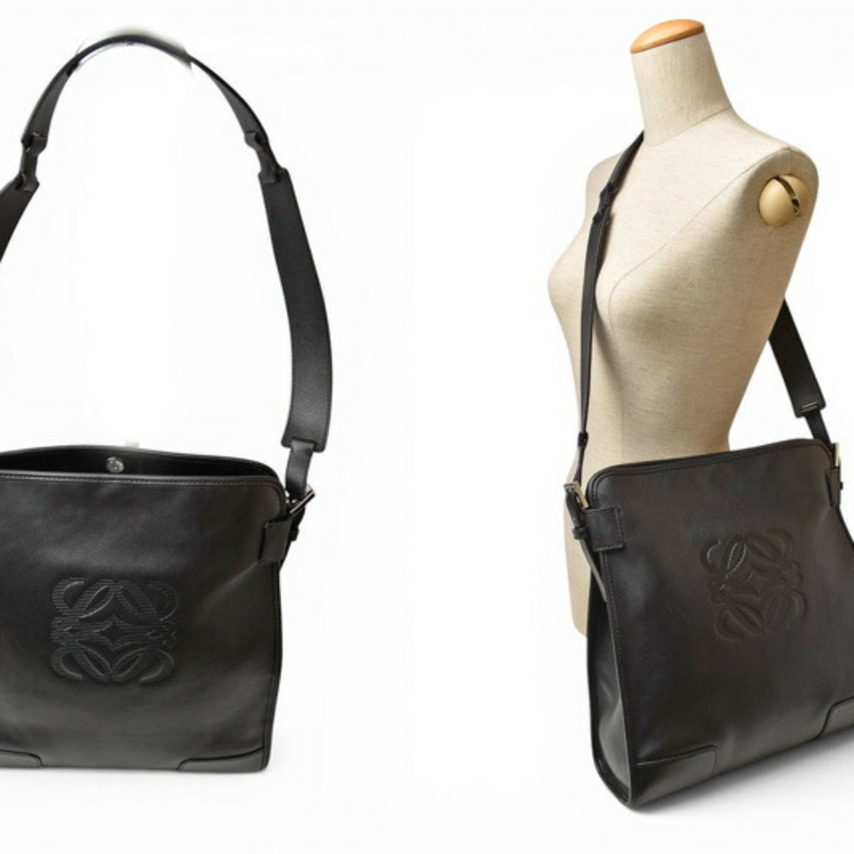Loewe Black Leather Shoulder Bag (Pre-Owned)