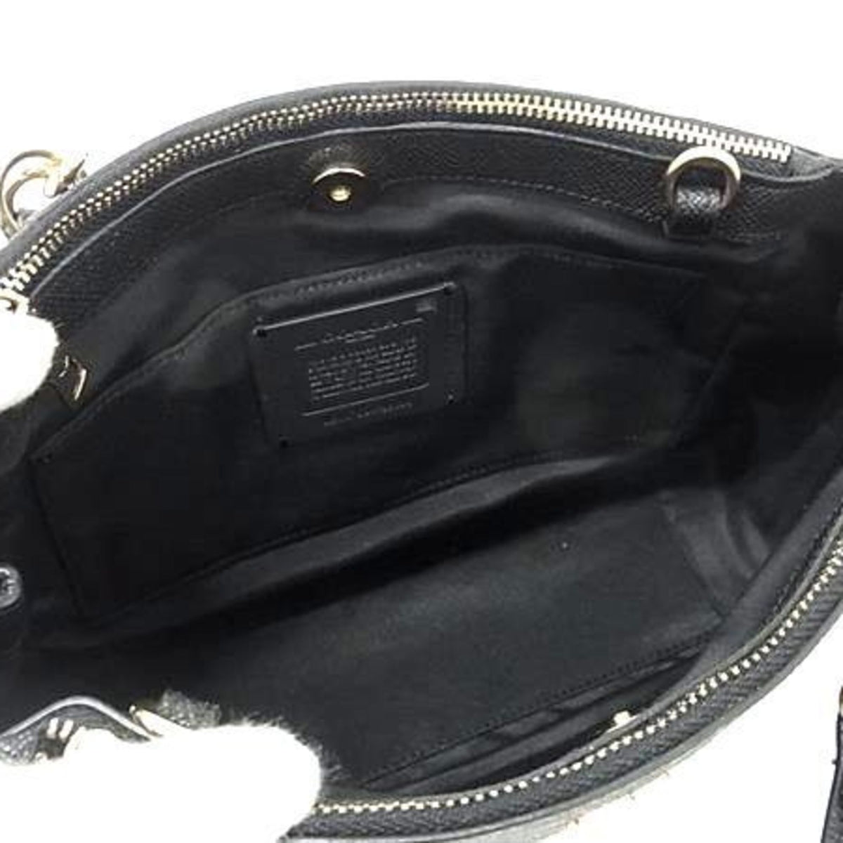 Coach Signature Black Brown Pvc Leather Handbag (Pre-Owned)
