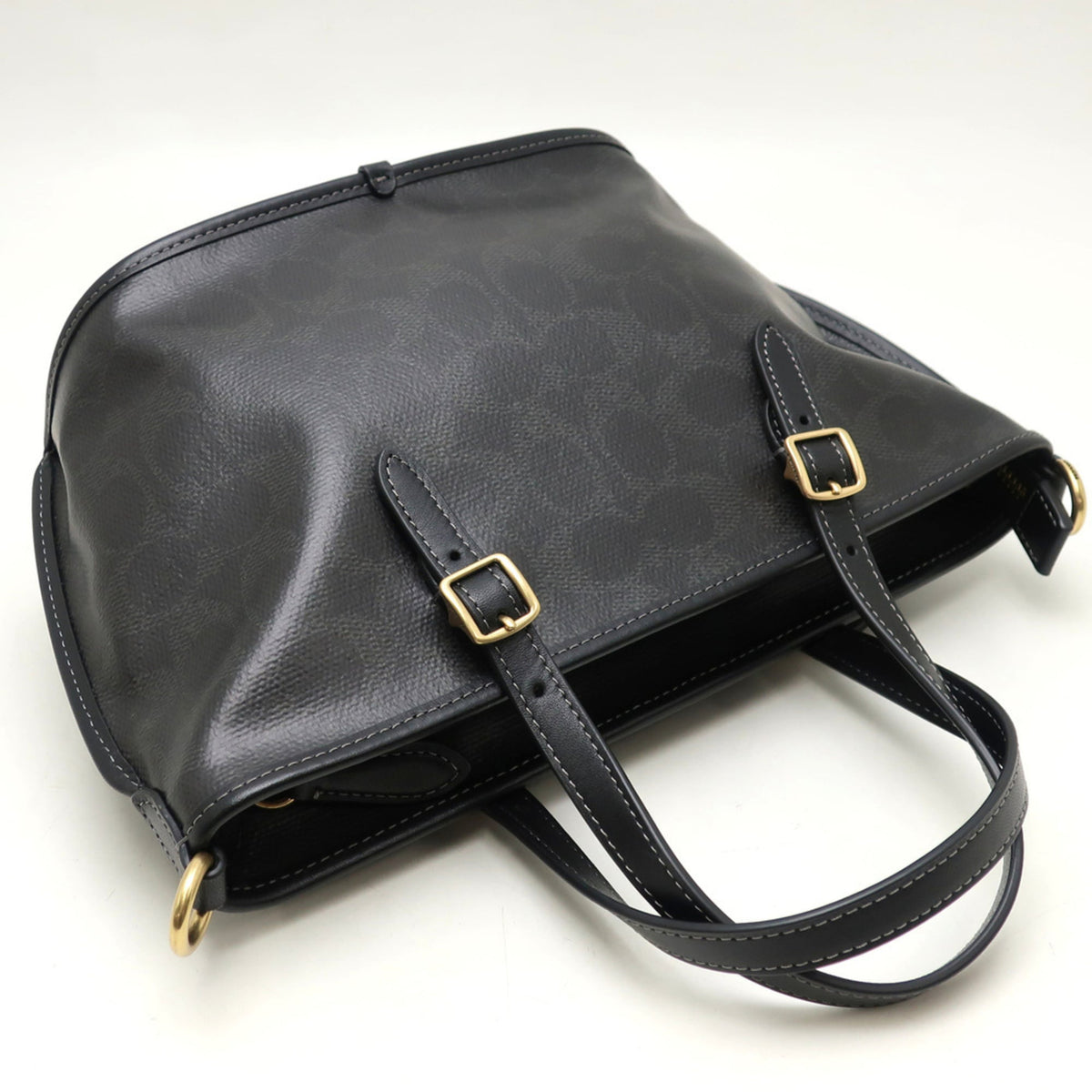 Coach Black Coated Canvas Tote Bag (Pre-Owned)