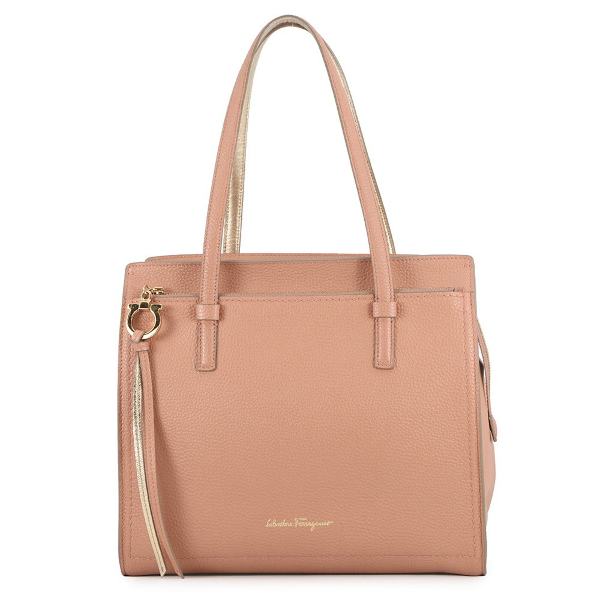 Salvatore Ferragamo Pink Leather Handbag Tote Bag (Pre-Owned)