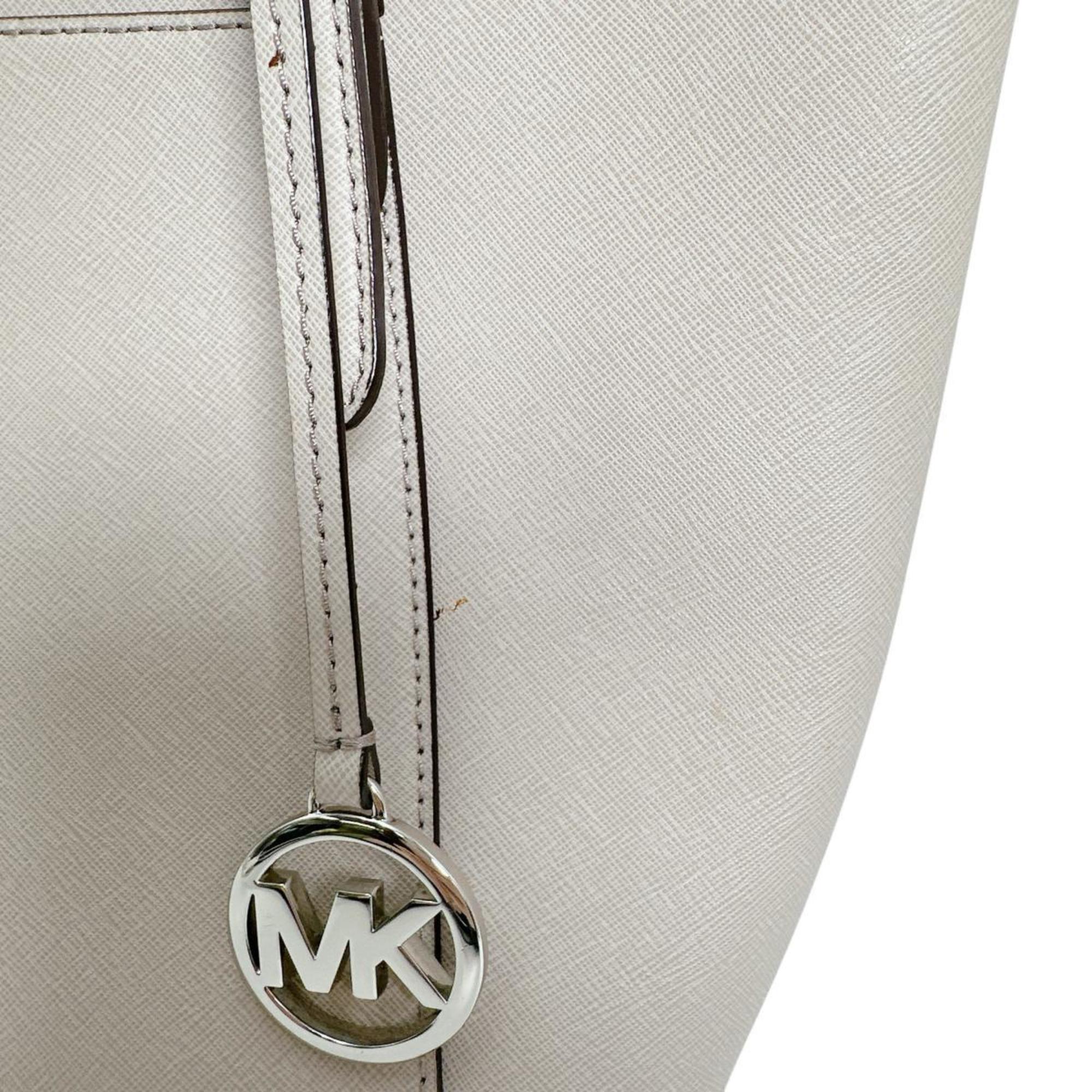 Michael Kors Gray Leather Handbag Tote Bag (Pre-Owned)