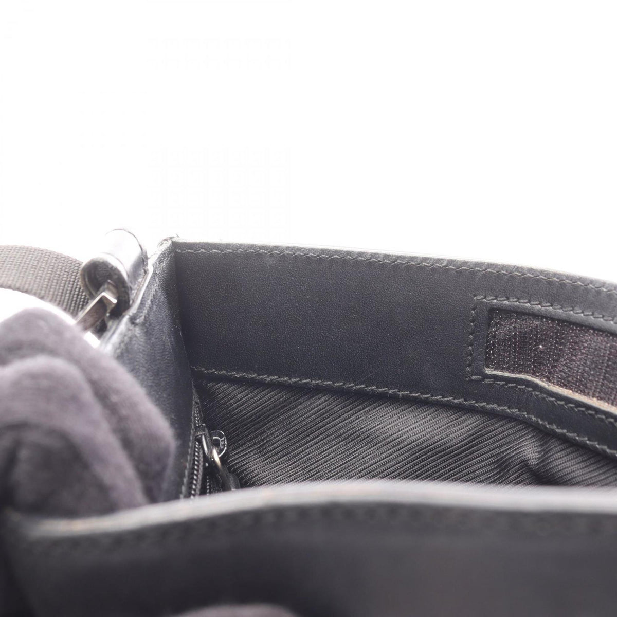 Gucci Black Denim Leather Handbag Shoulder Bag (Pre-Owned)