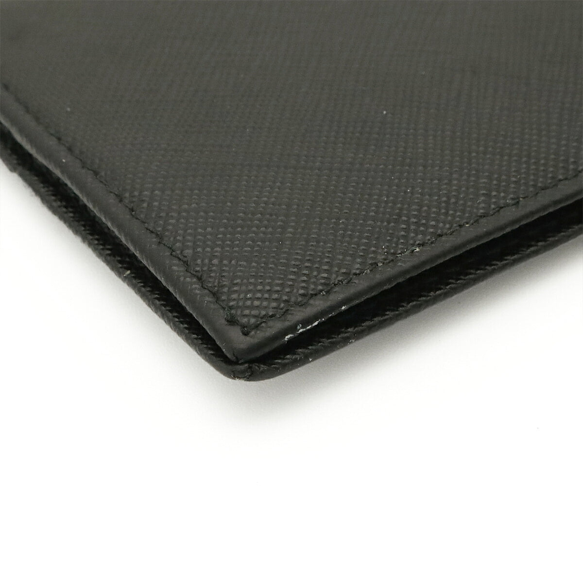 Prada Black Nero White Leather Wallet (Bi-Fold) (Pre-Owned)