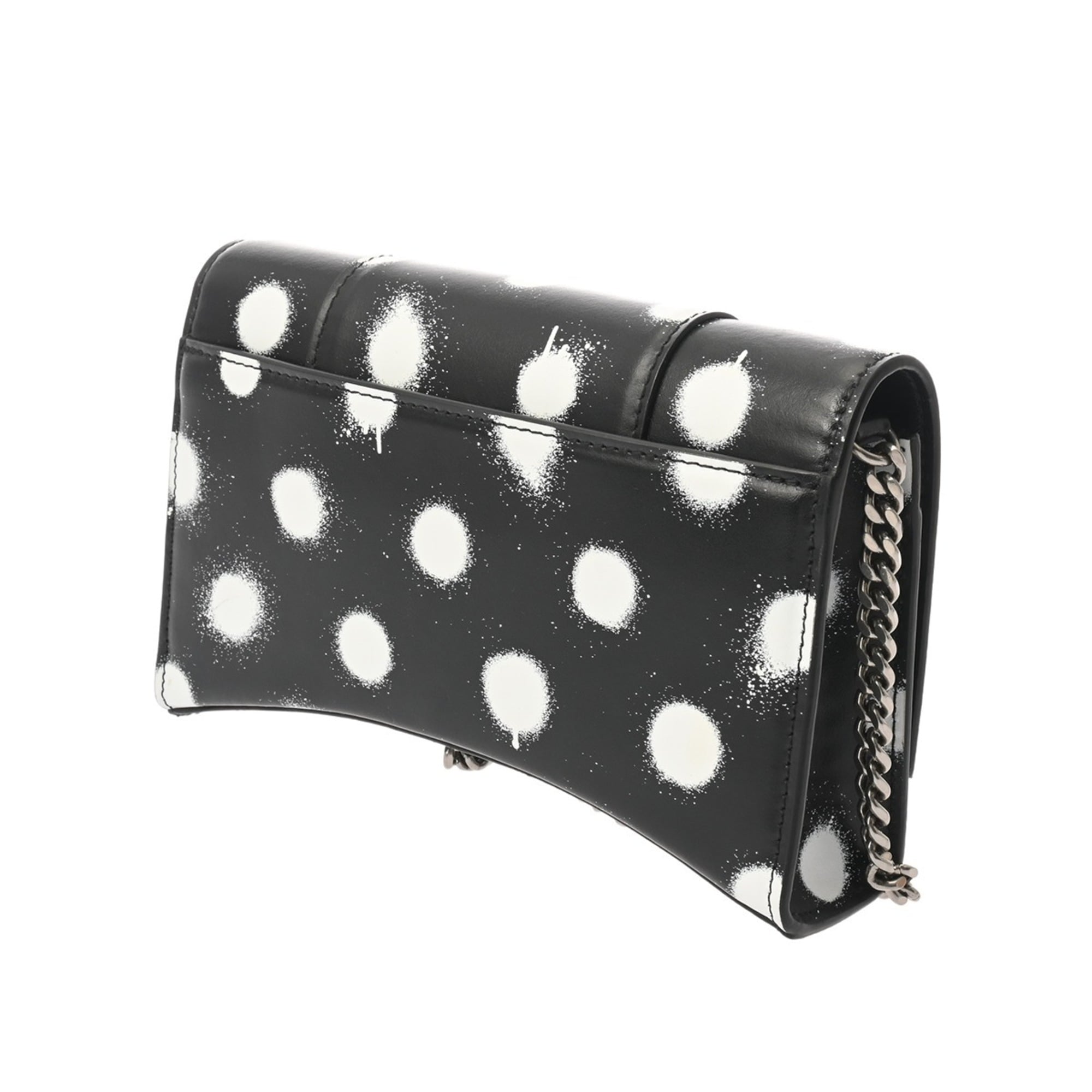 Balenciaga Black White Leather Shoulder Bag (Pre-Owned)