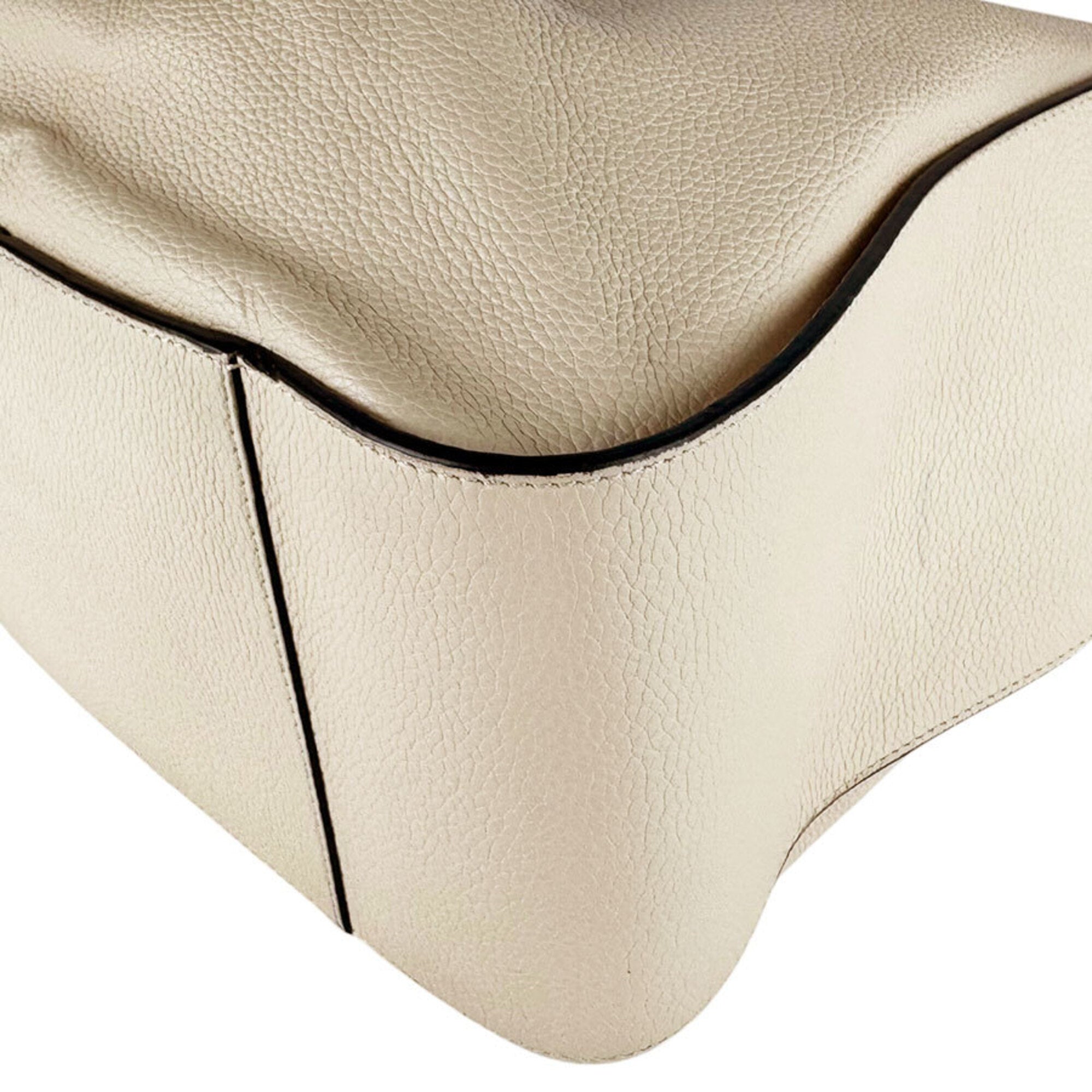 Loewe Cream Leather Handbag Shoulder Bag (Pre-Owned)