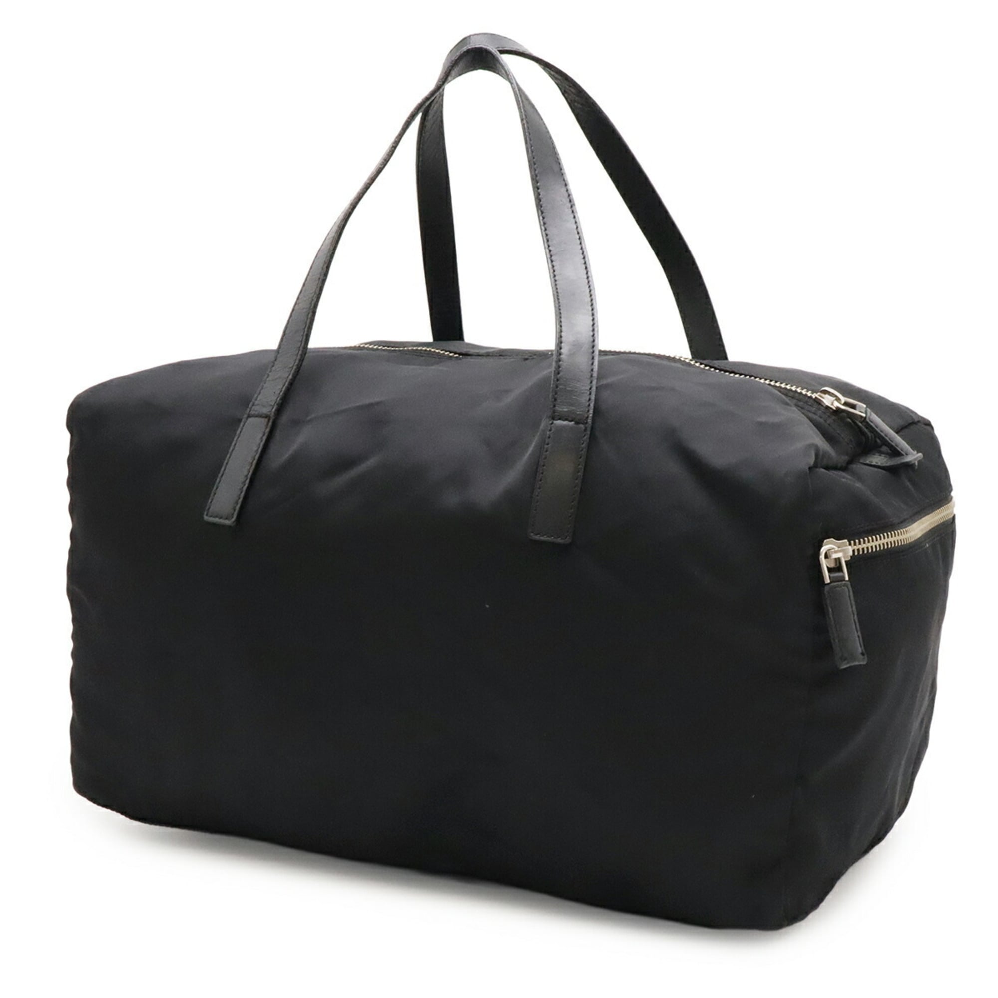Prada Black Nero Nylon Leather Boston Bag (Pre-Owned)