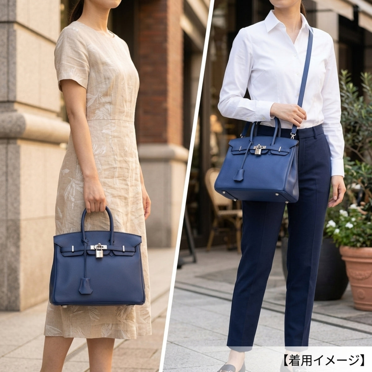 Hermes Bleu Saphir Blue Swift Leather Handbag (Pre-Owned)