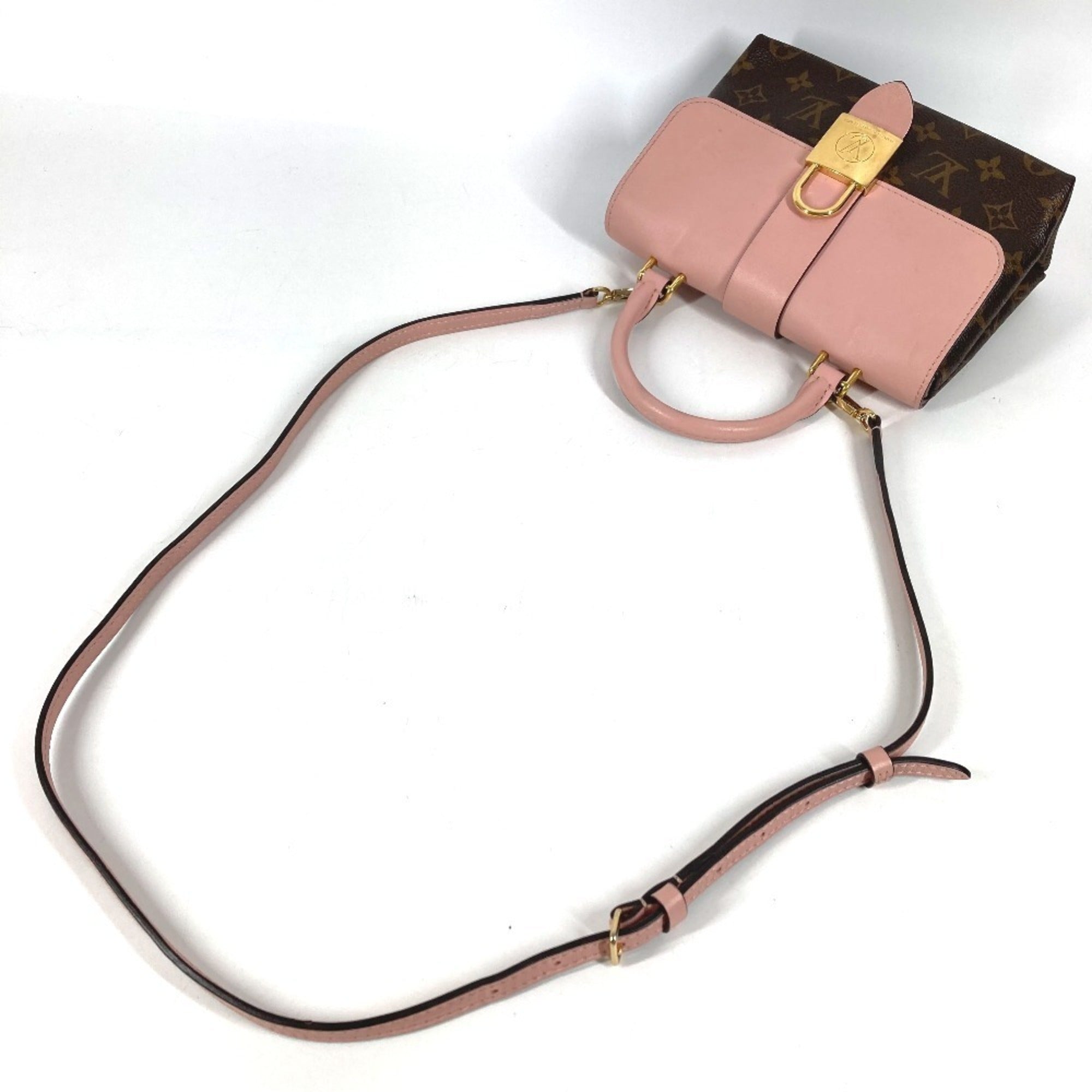 Louis Vuitton Monogram Brown Pink Rose Poudre Monogram Leather Handbag Shoulder Bag (Pre-Owned)