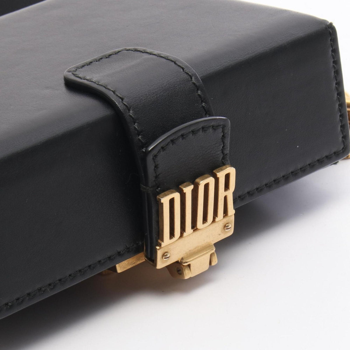 Christian Dior Black Leather Handbag Shoulder Bag (Pre-Owned)
