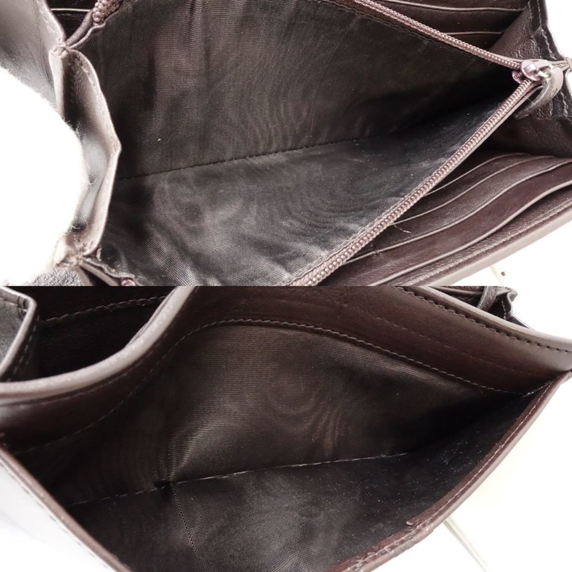 Gucci Dark Brown Leather Long Wallet (Bi-Fold) (Pre-Owned)
