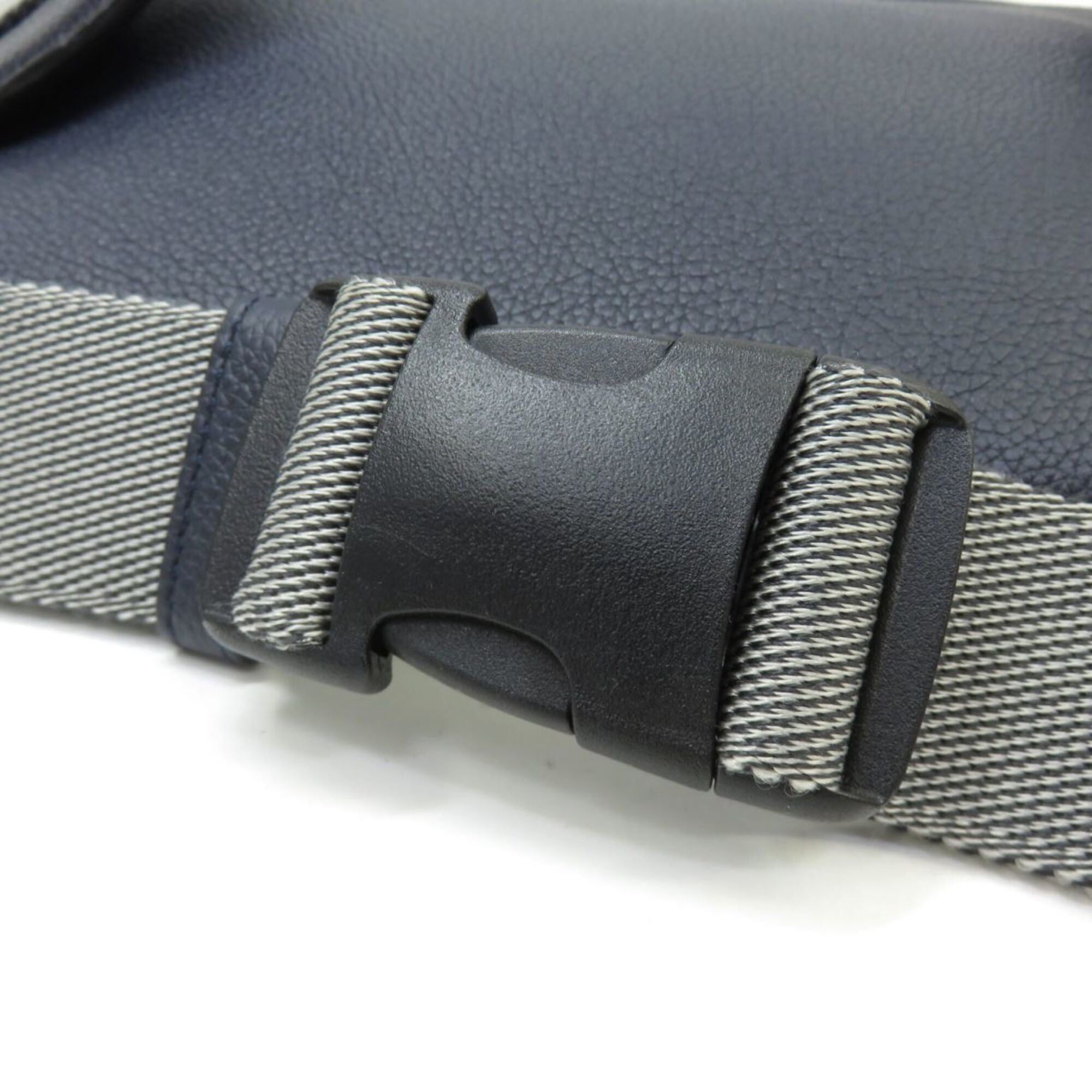 Loewe Gray Light Green Navy Leather Fanny Pack Sling Bag (Pre-Owned)