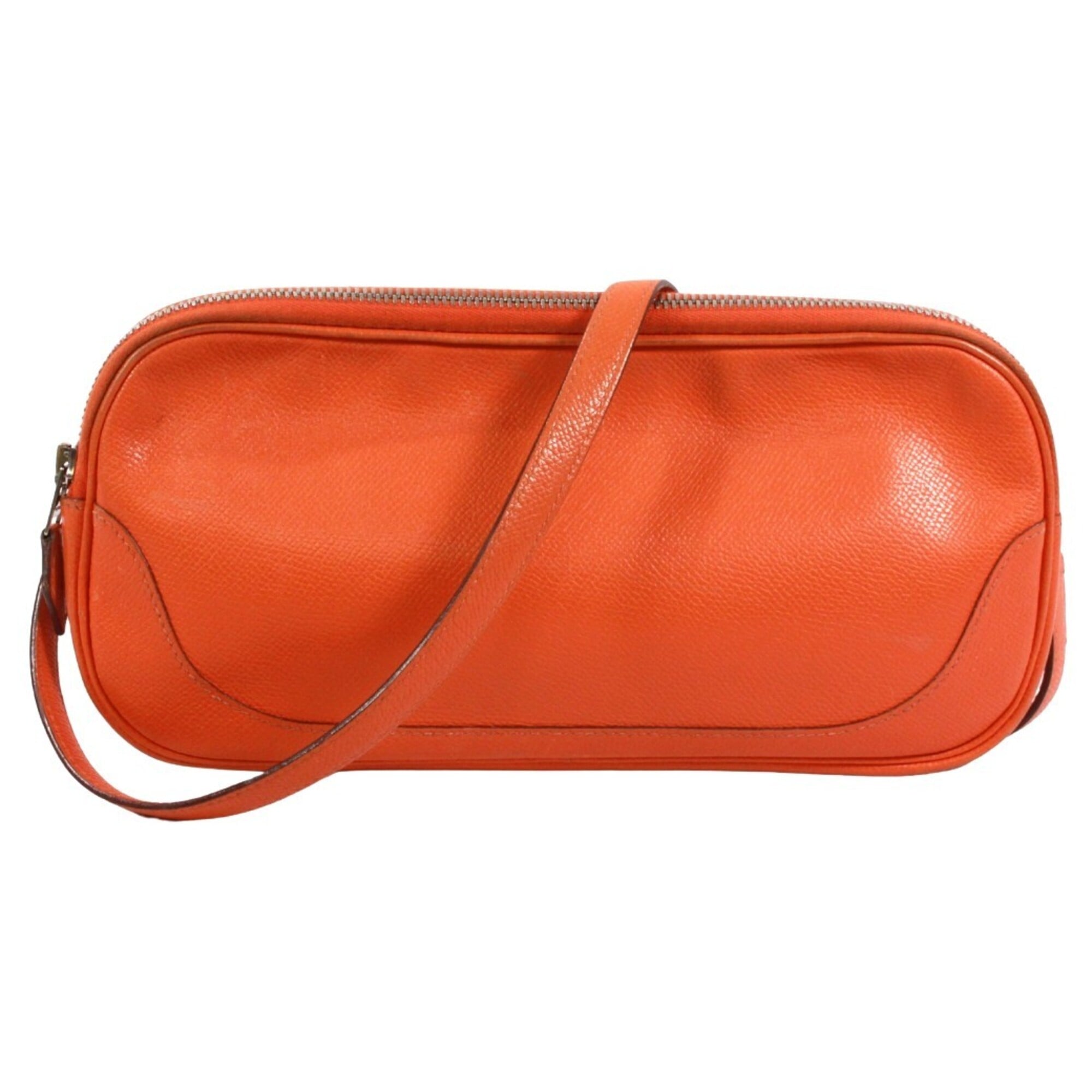 Hermes Orange Epsom Leather Pouch Shoulder Bag (Pre-Owned)