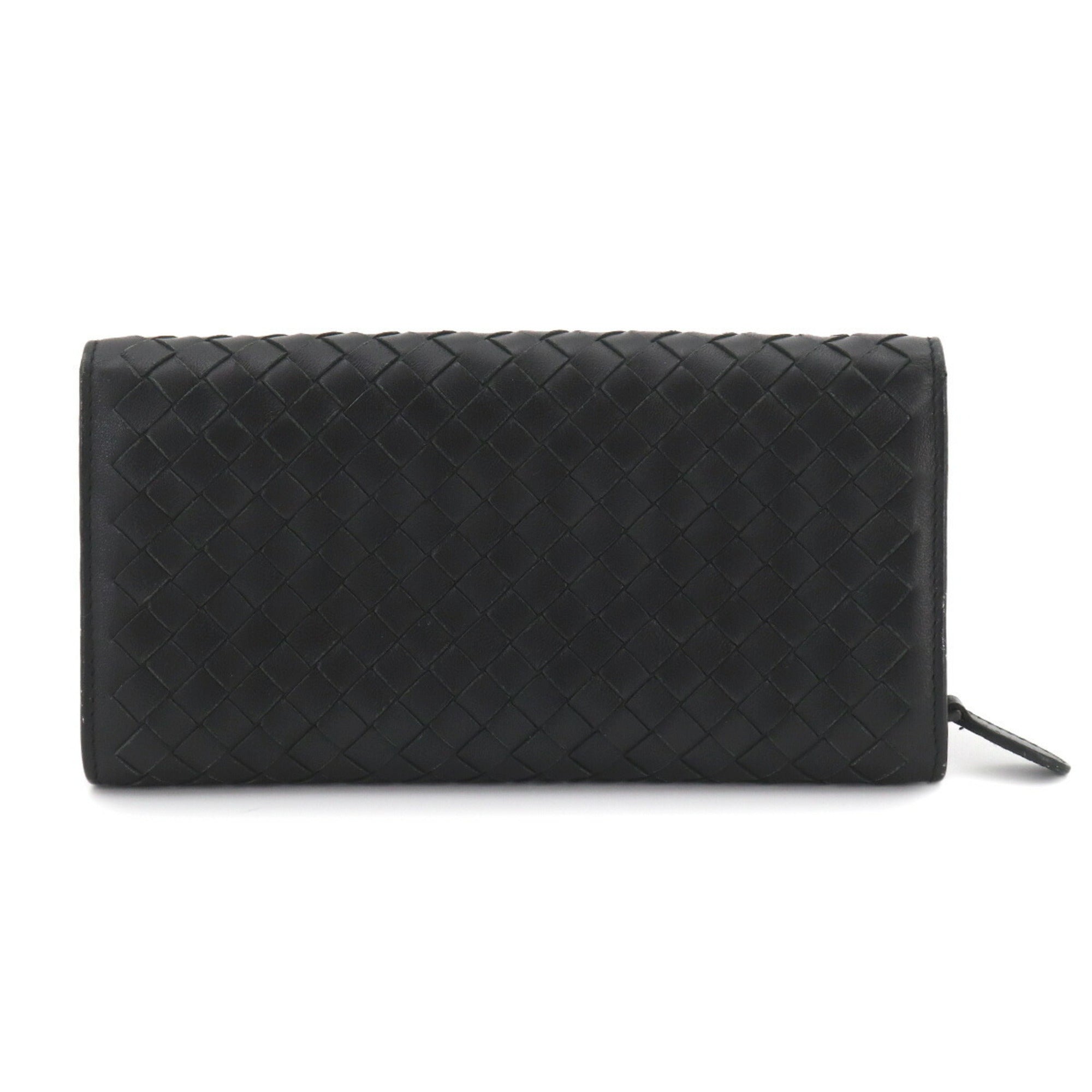 Bottega Veneta Black Intrecciato Long Wallet (Bi-Fold) (Pre-Owned)