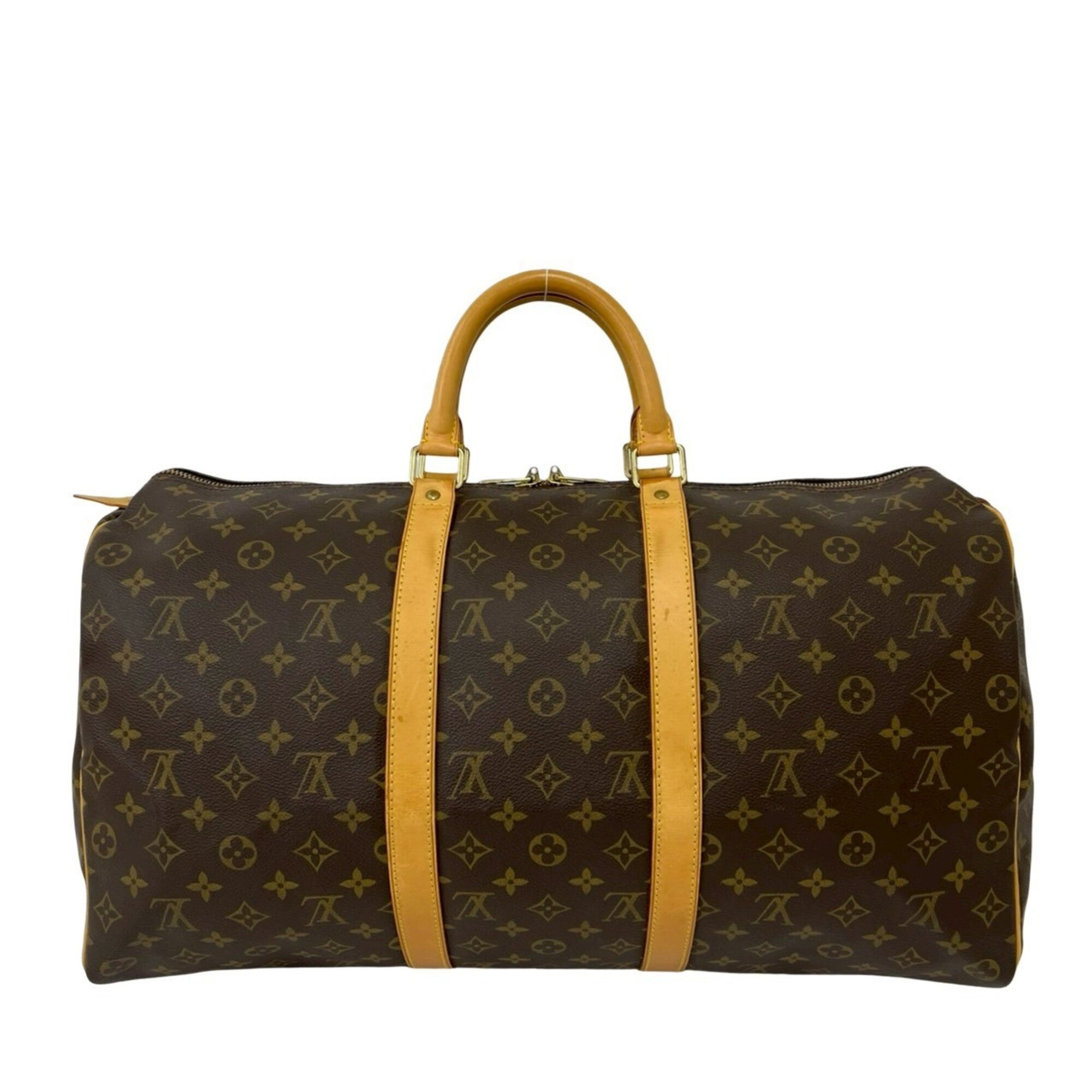 Louis Vuitton Brown Leather Pvc Boston Bag Handbag (Pre-Owned)