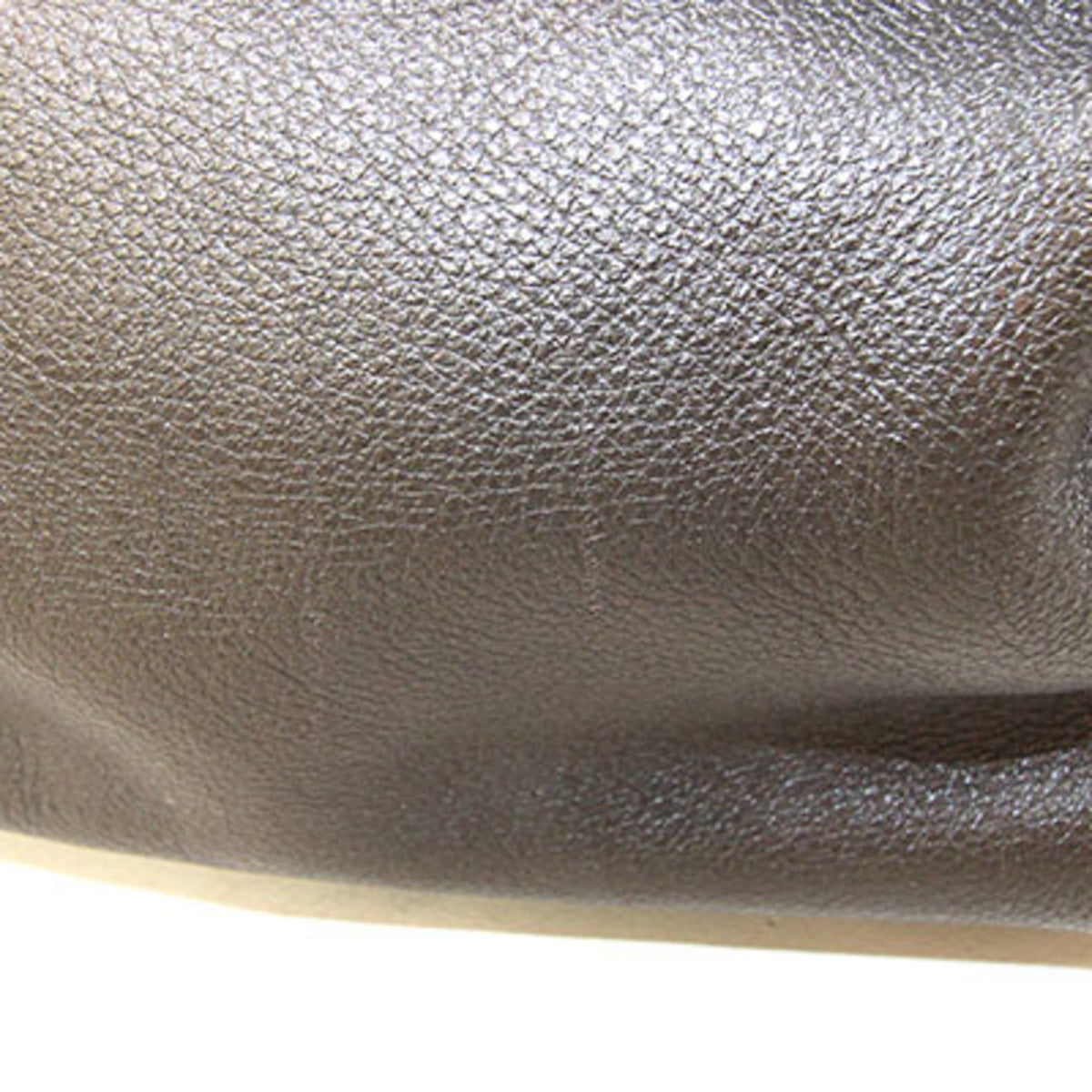 Salvatore Ferragamo Gancini Charcoal Gray Leather Handbag (Pre-Owned)
