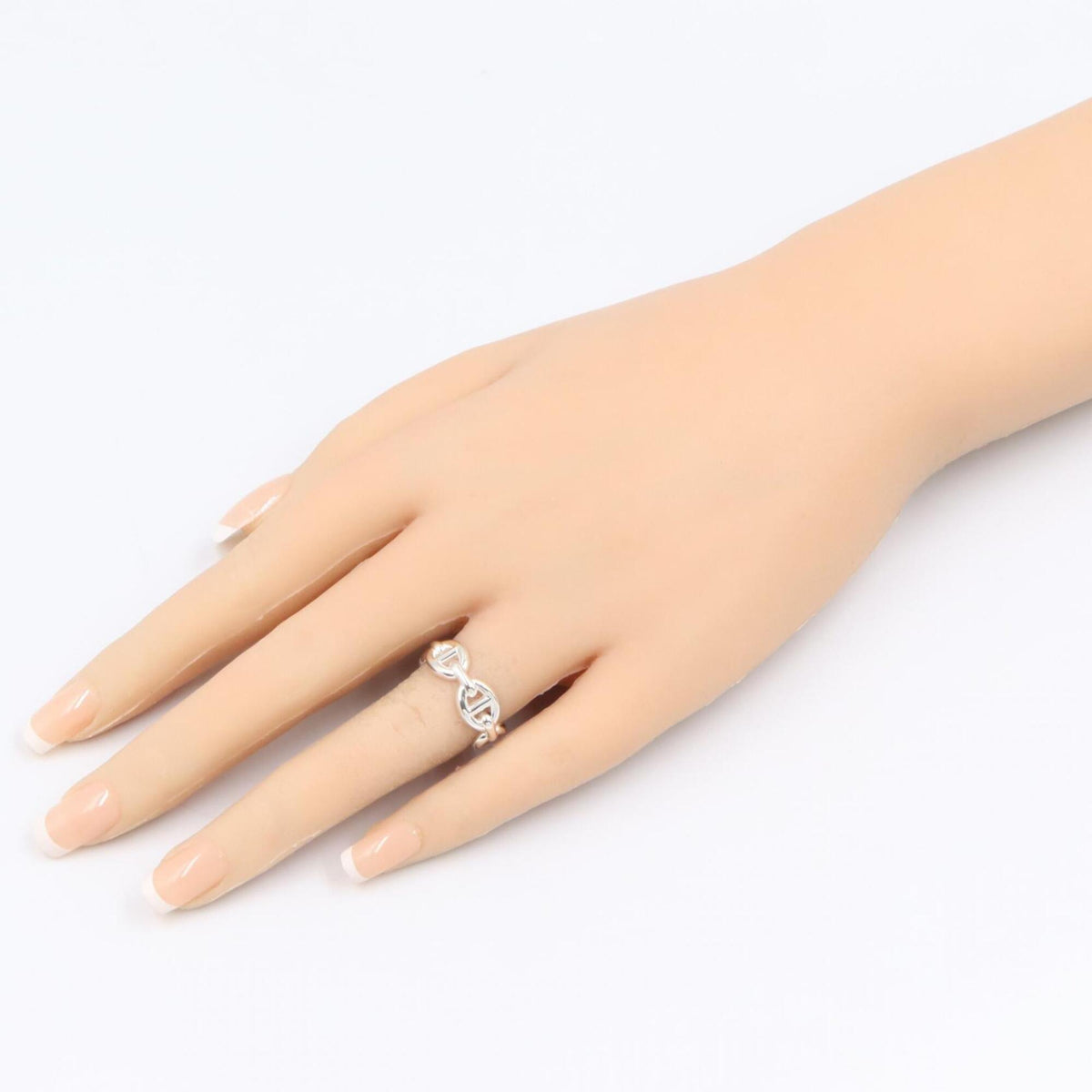 Hermes Silver Silver 925 Band Ring (Pre-Owned)