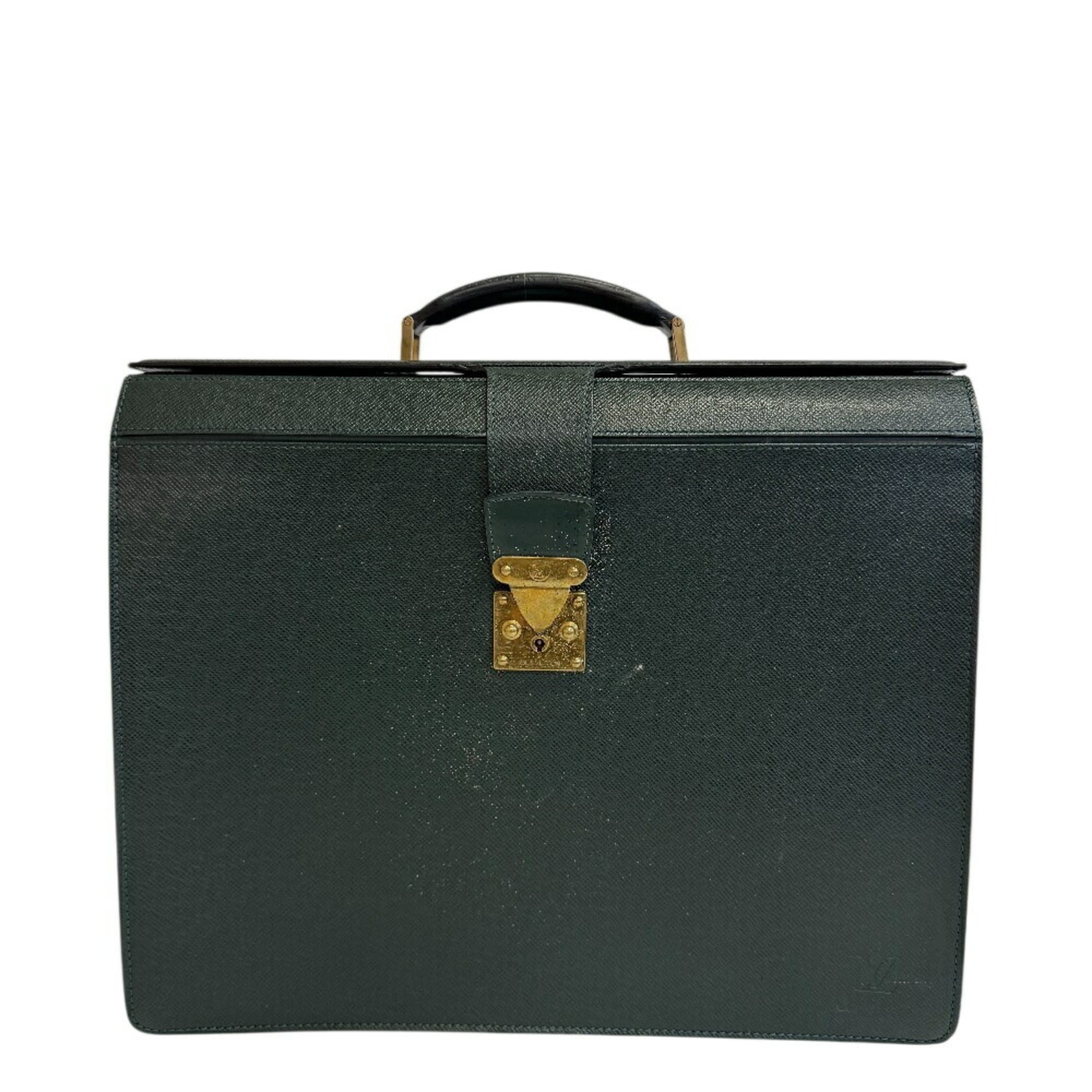 Louis Vuitton Taiga Green Taiga Leather Briefcase (Pre-Owned)