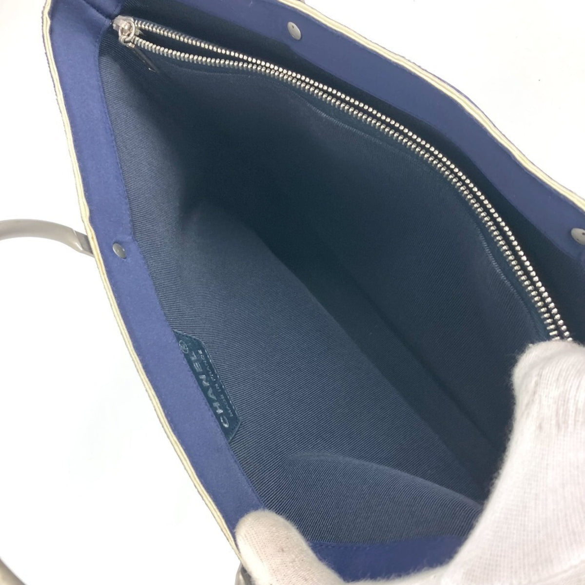 Chanel Navy Polyamide Handbag Tote Bag (Pre-Owned)