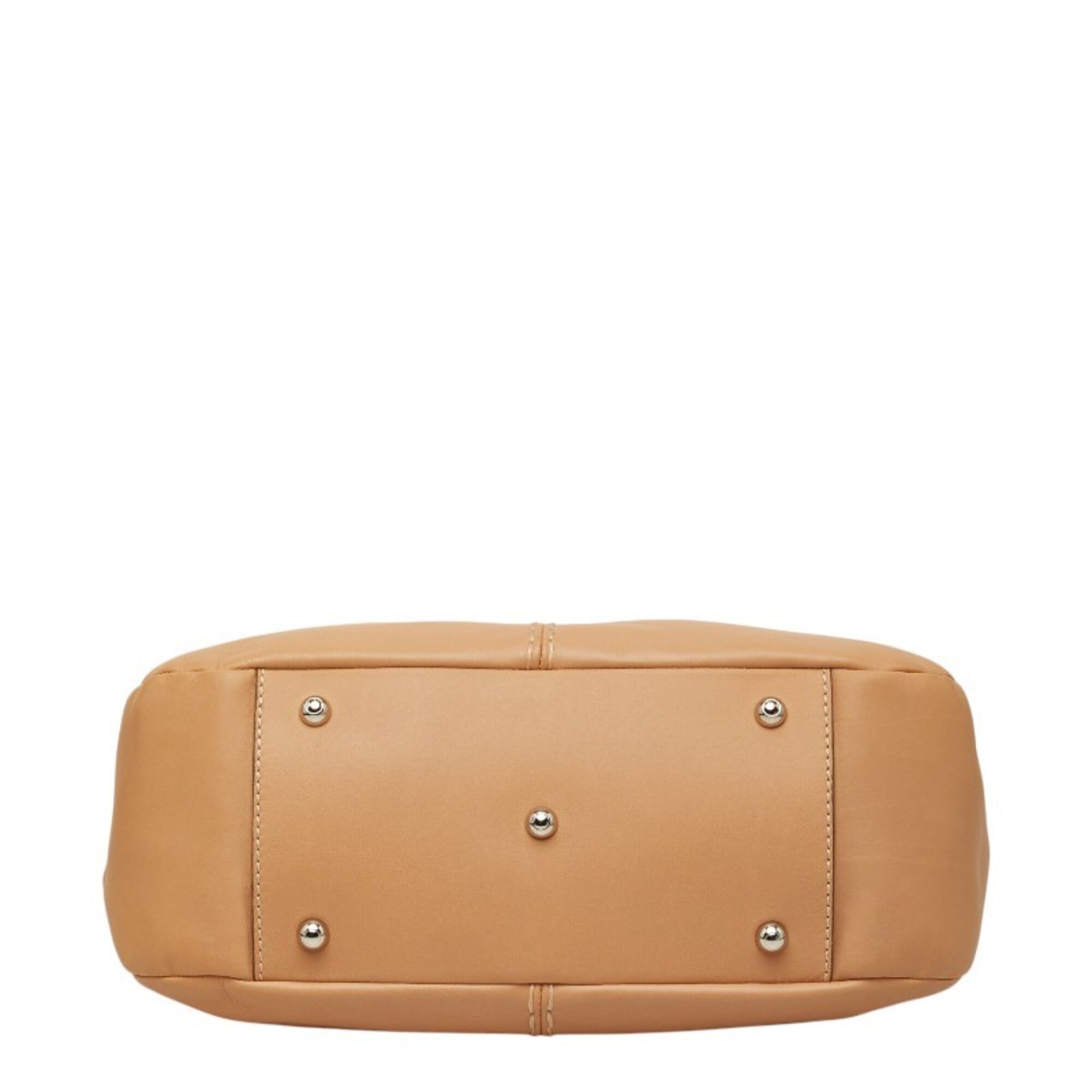 Tod's Beige Leather Handbag Shoulder Bag (Pre-Owned)