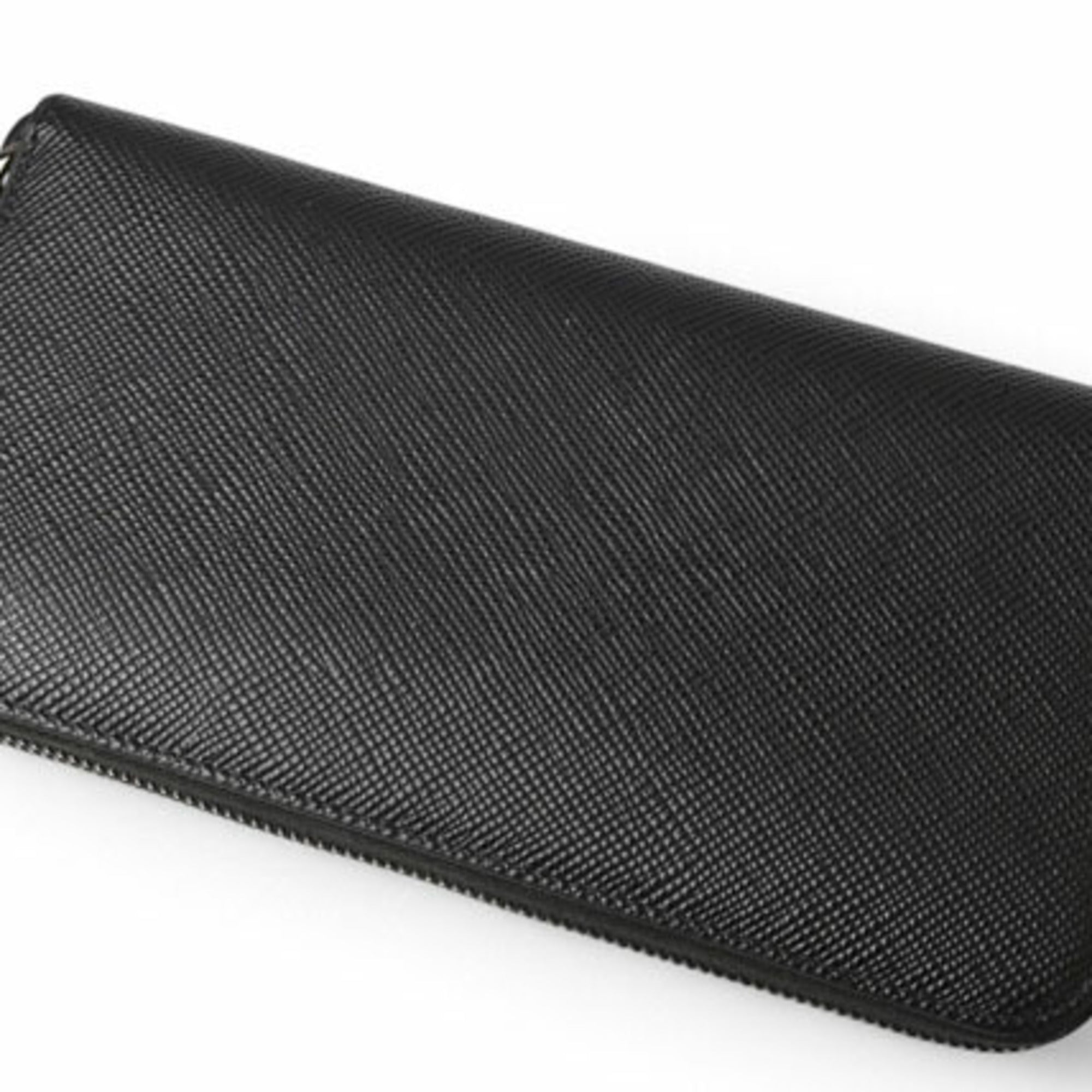 Prada Black Nero Saffiano Long Wallet (Bi-Fold) (Pre-Owned)