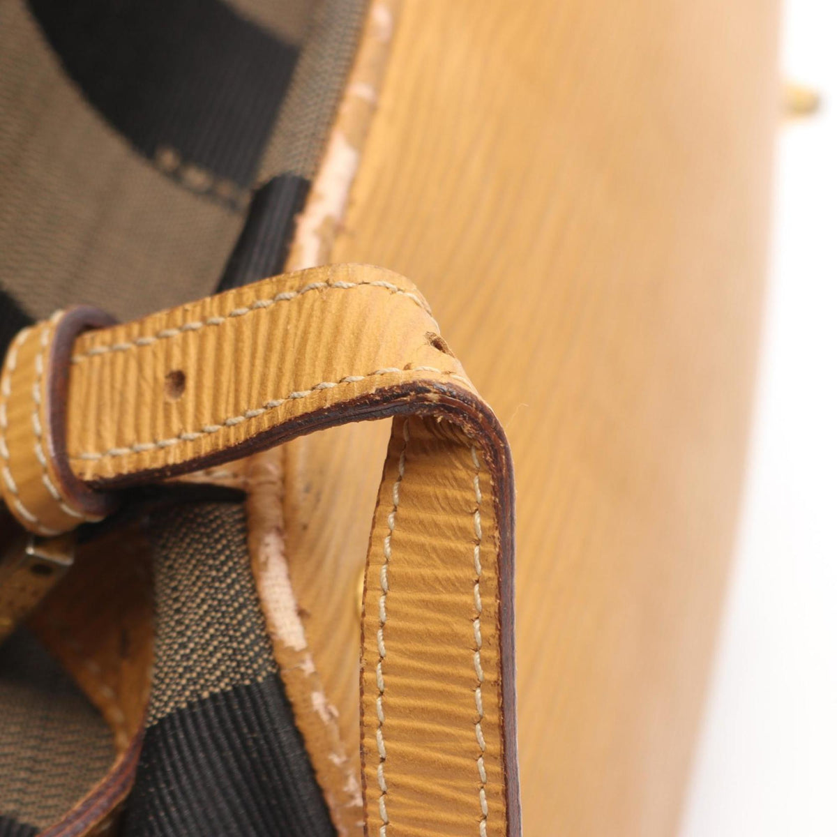 Fendi Beige Black Brown Canvas Leather Backpack Handbag (Pre-Owned)