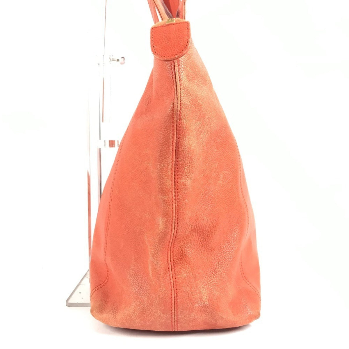 Chanel Orange Grained Calfskin Shoulder Bag Tote Bag (Pre-Owned)