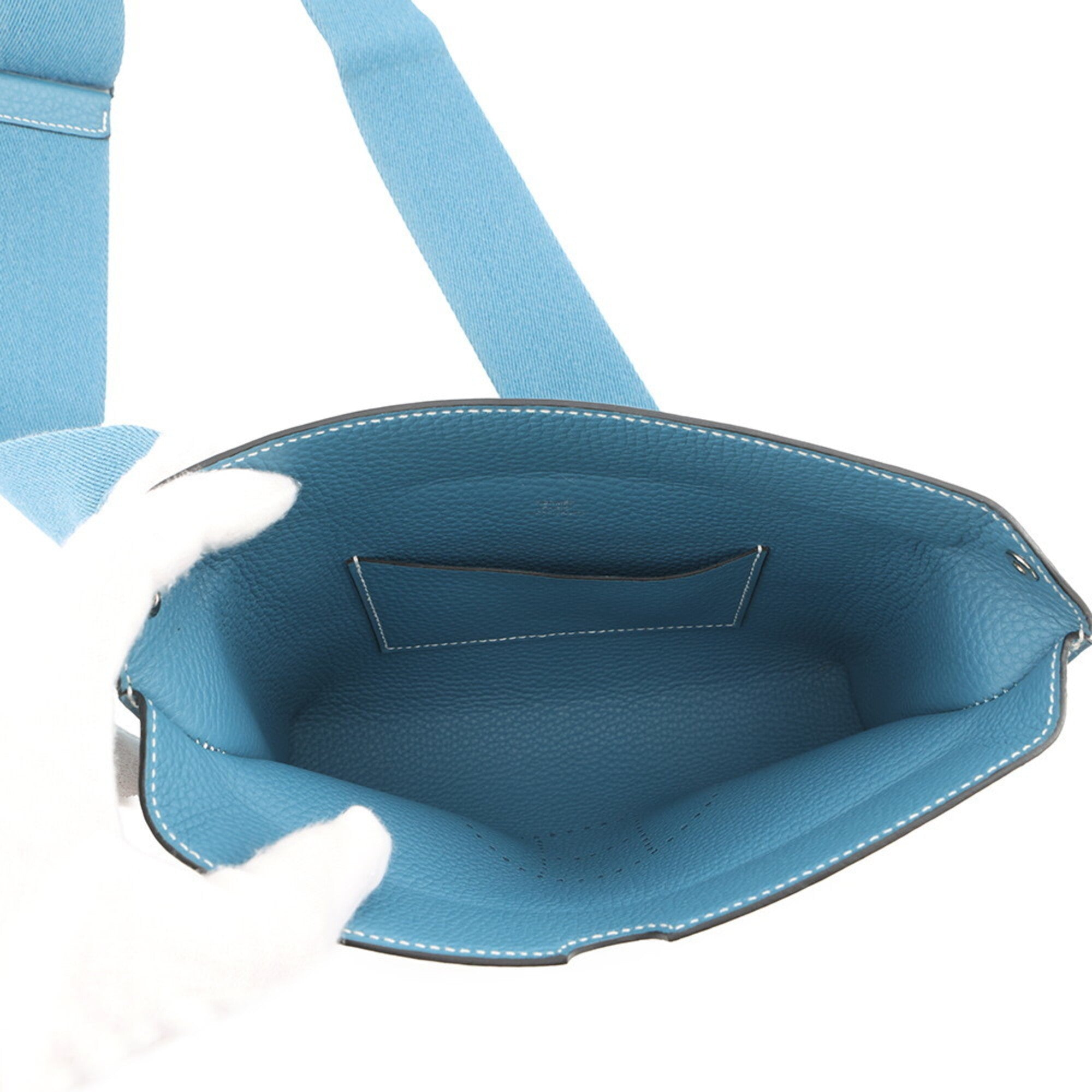 Hermes Kara Blue Jean Togo Leather Handbag Shoulder Bag (Pre-Owned)
