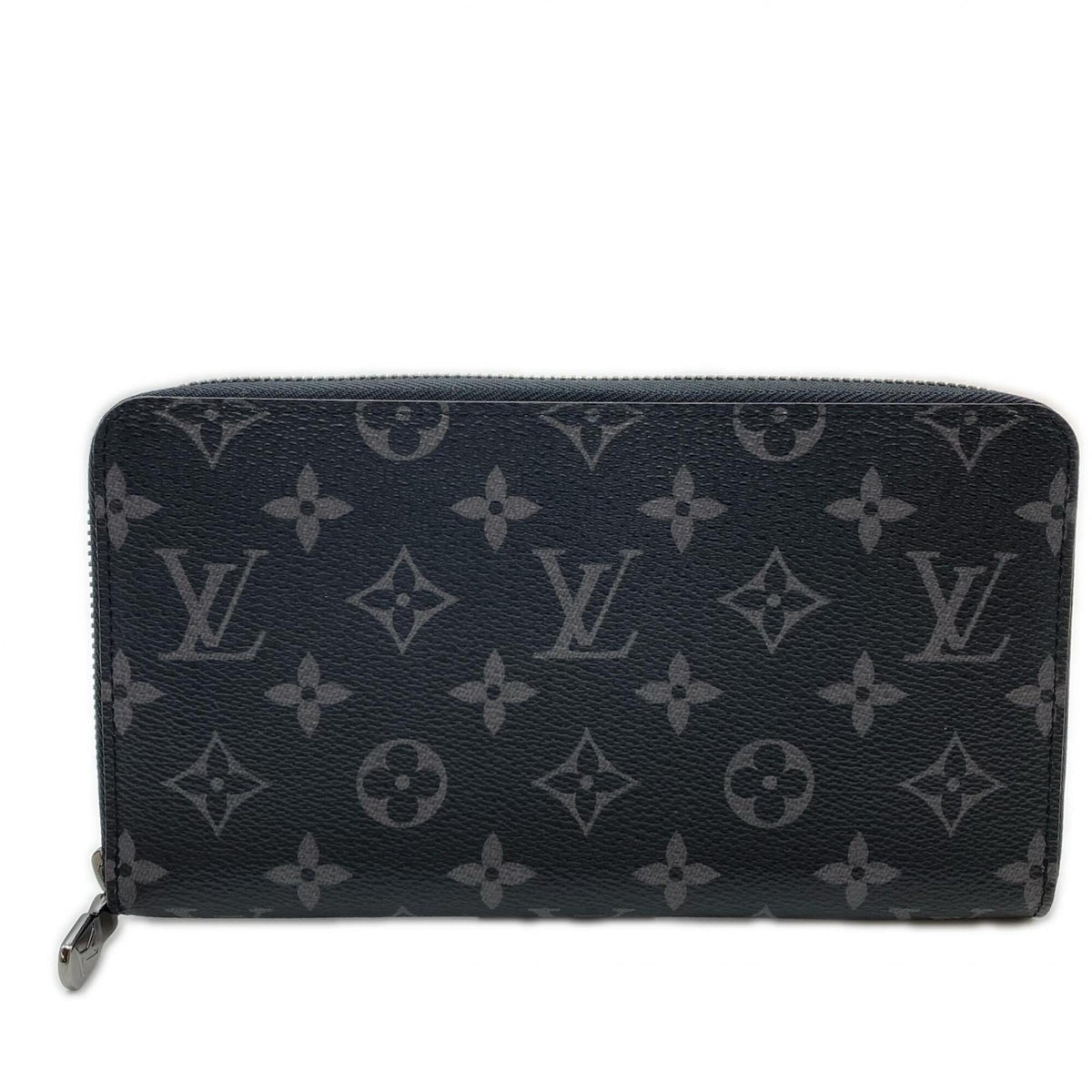 Louis Vuitton Black Gray Coated Canvas Long Wallet (Bi-Fold) (Pre-Owned)