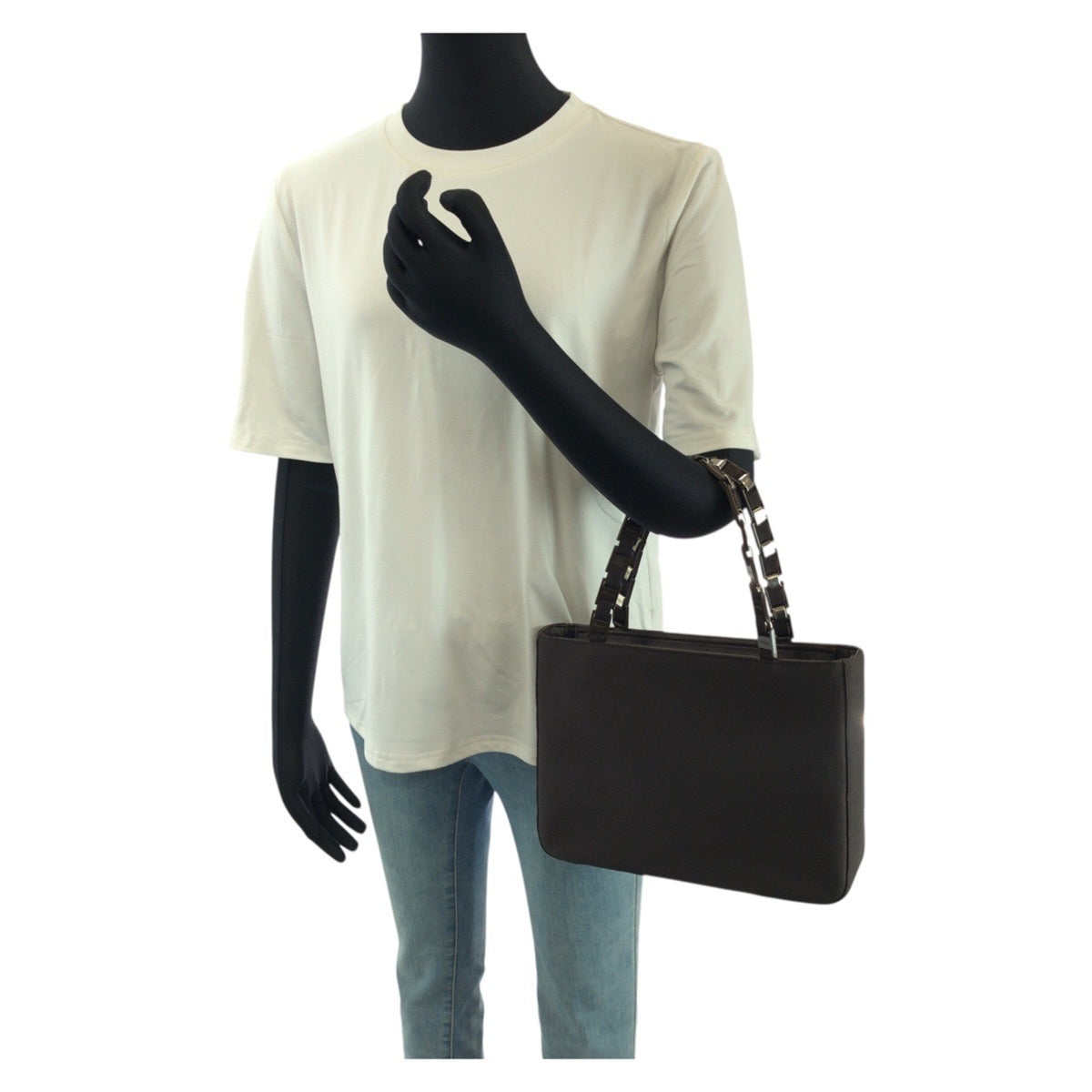 Salvatore Ferragamo Brown Leather Nylon Handbag Shoulder Bag (Pre-Owned)