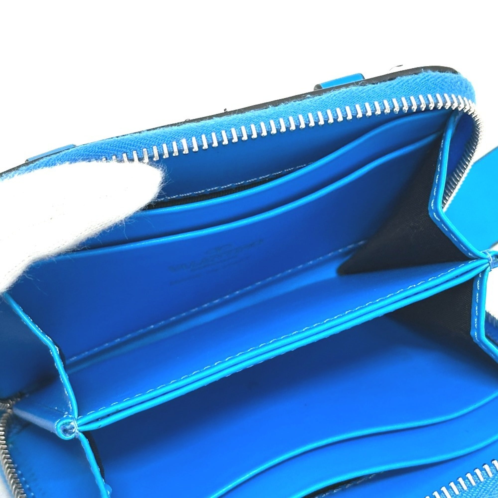 Valentino Blue Leather Long Wallet (Bi-Fold) (Pre-Owned)
