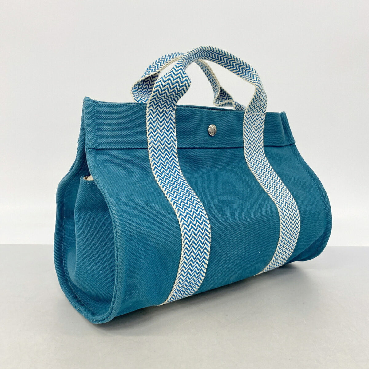 Hermes Blue Canvas Tote Bag (Pre-Owned)