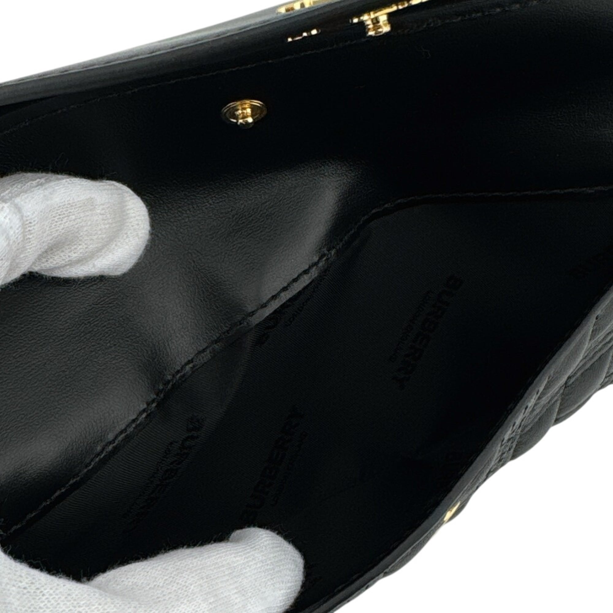 Burberry Black Leather Long Wallet (Bi-Fold) (Pre-Owned)