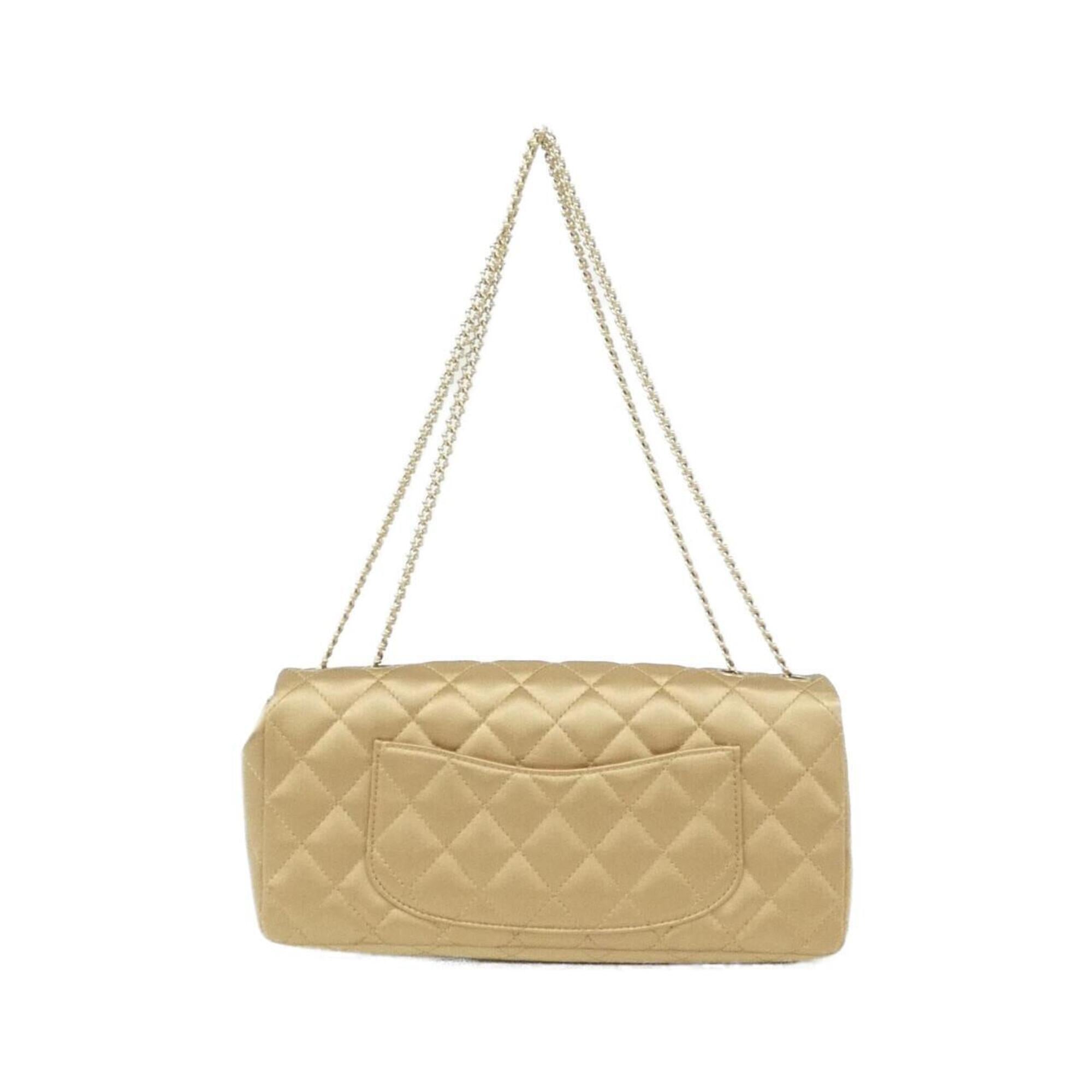 Chanel Gold Satin Shoulder Bag (Pre-Owned)