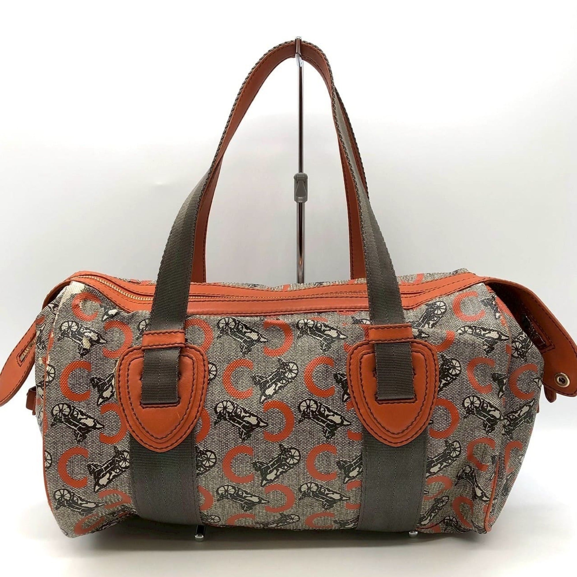 Celine Orange Canvas Leather Handbag (Pre-Owned)