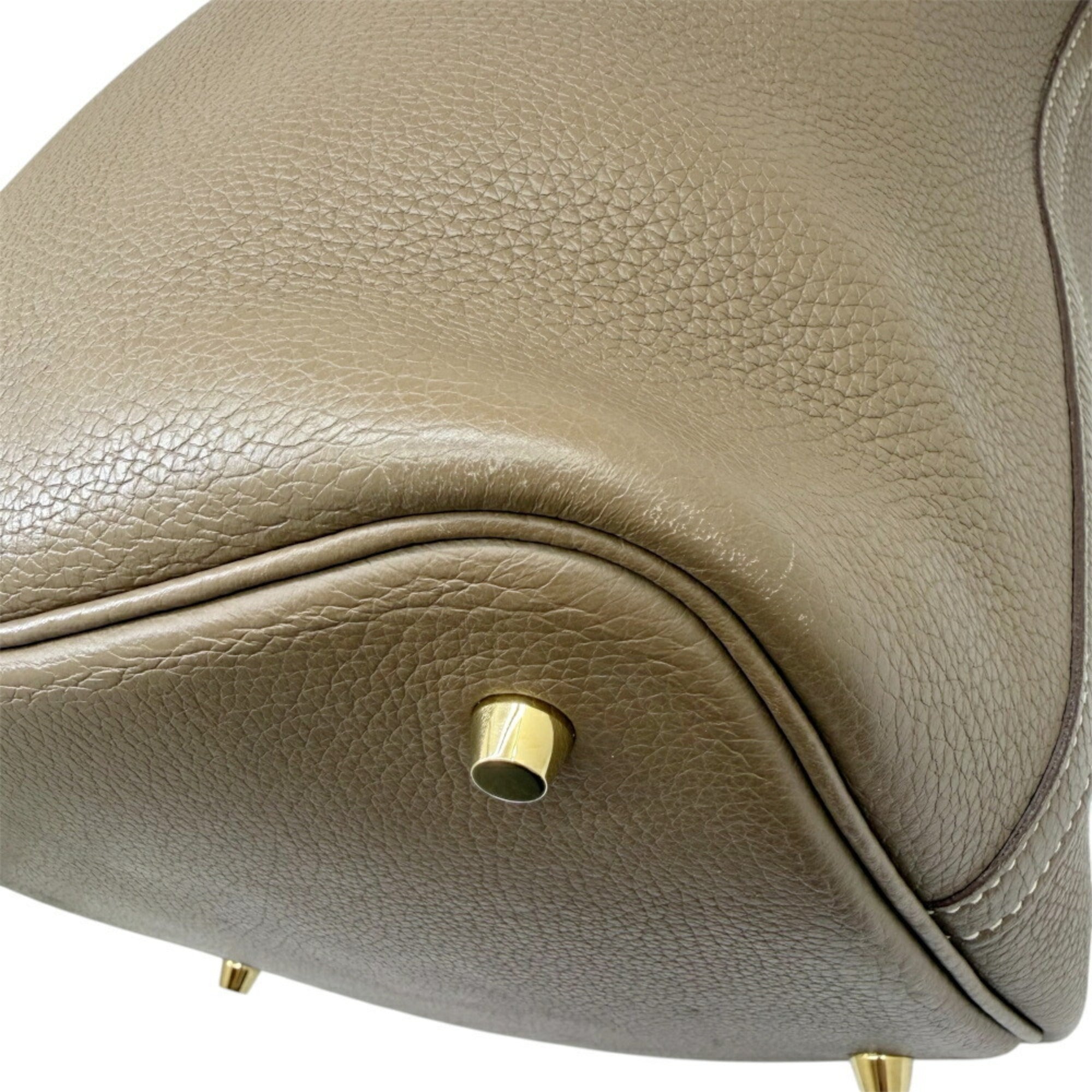 Hermes Etoupe Gray Taurillon Clemence Leather Handbag (Pre-Owned)