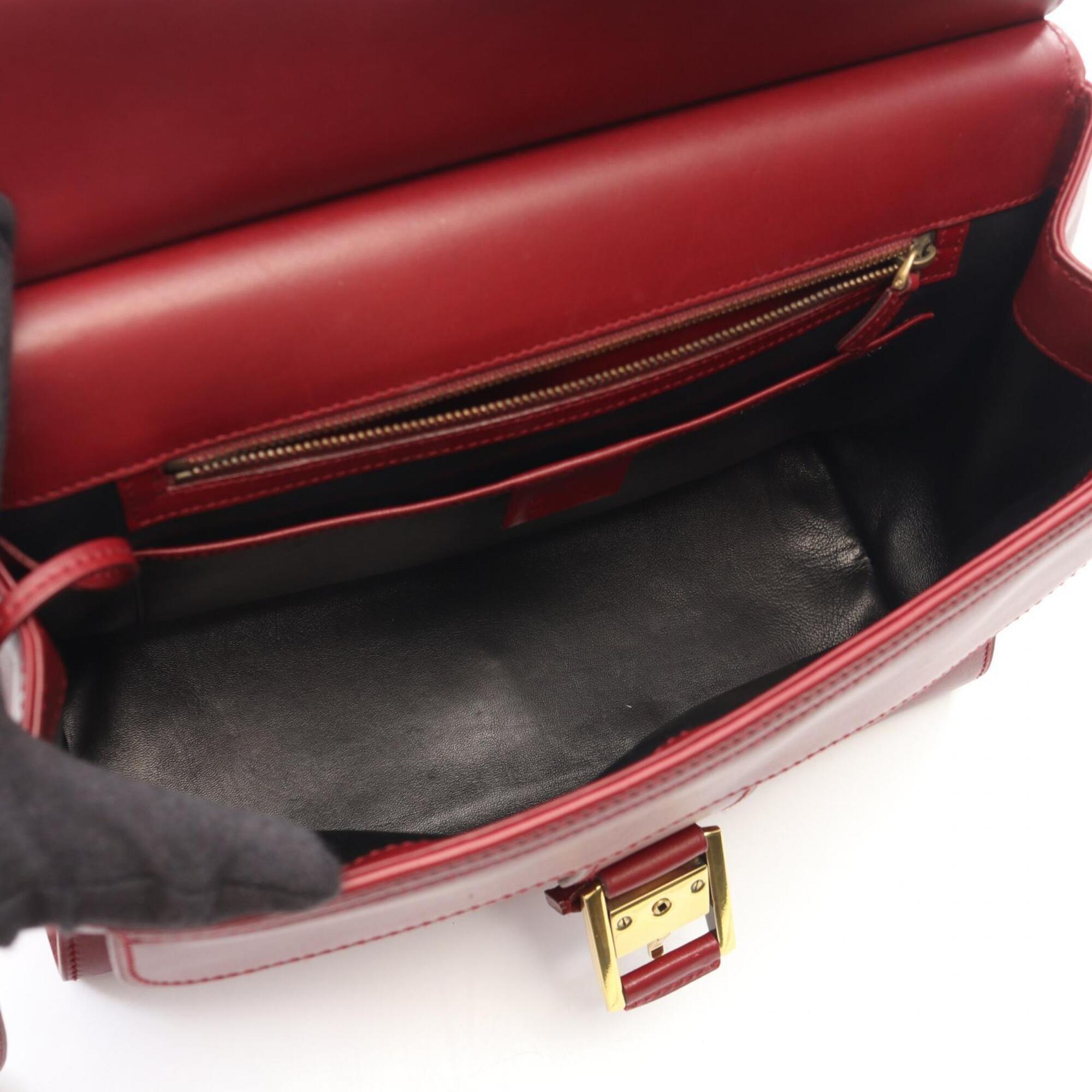 Gucci Bordeaux Leather Handbag (Pre-Owned)