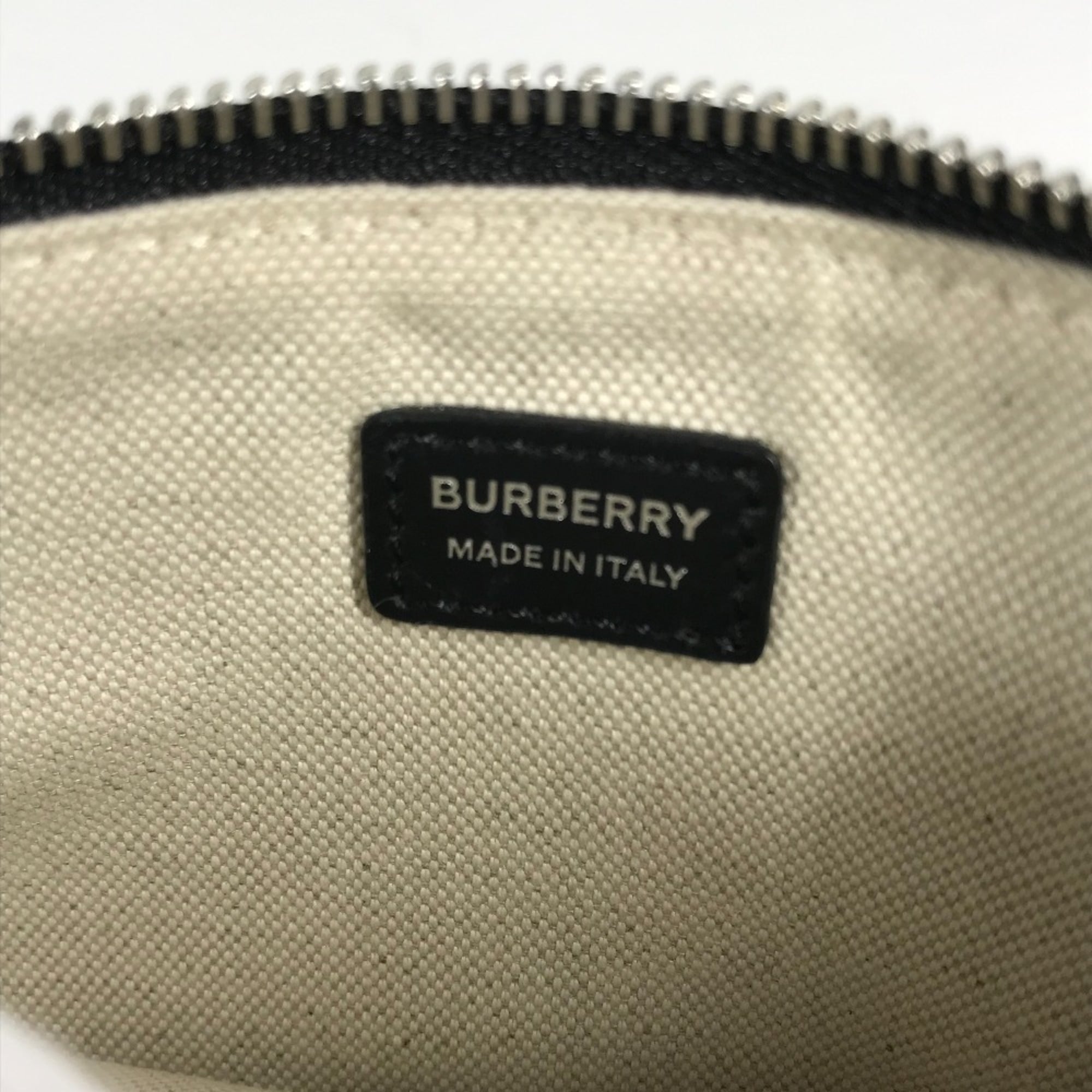 Burberry Black White Canvas Coin Purse/Coin Case (Pre-Owned)